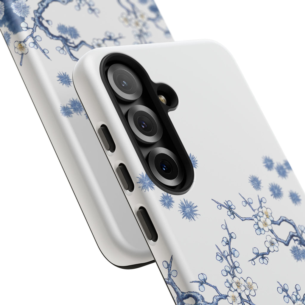Vintage Blue White Porcelain Samsung Galaxy Phone Case | Chinoiserie Floral Tough Cover