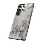 Snow Leopard Samsung Galaxy Phone Case | Winter Moon Forest Protective Phone Cover