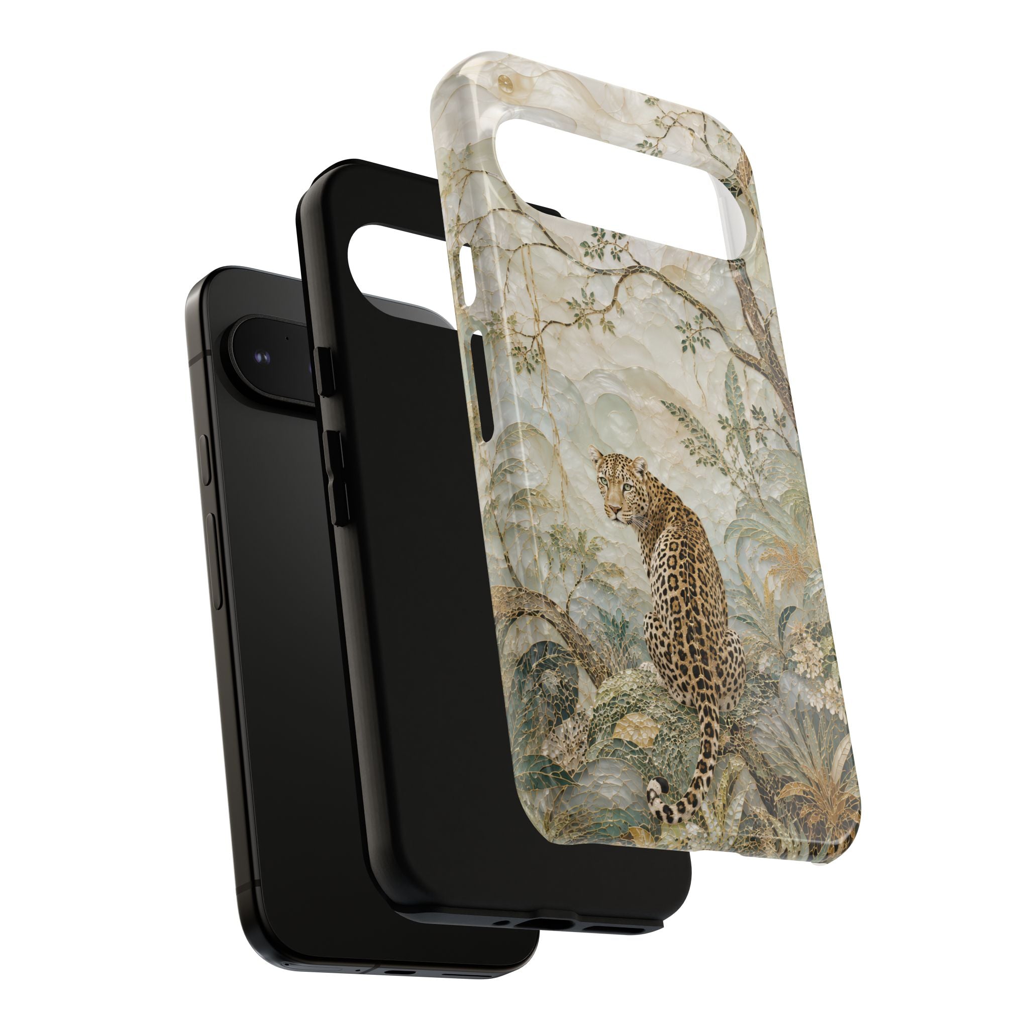 Leopard Floral Google Pixel Phone Case | Vintage Botanical Phone Case