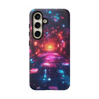Neon Tunnel Tough Samsung Galaxy Case — Retro Futuristic Galaxy Design