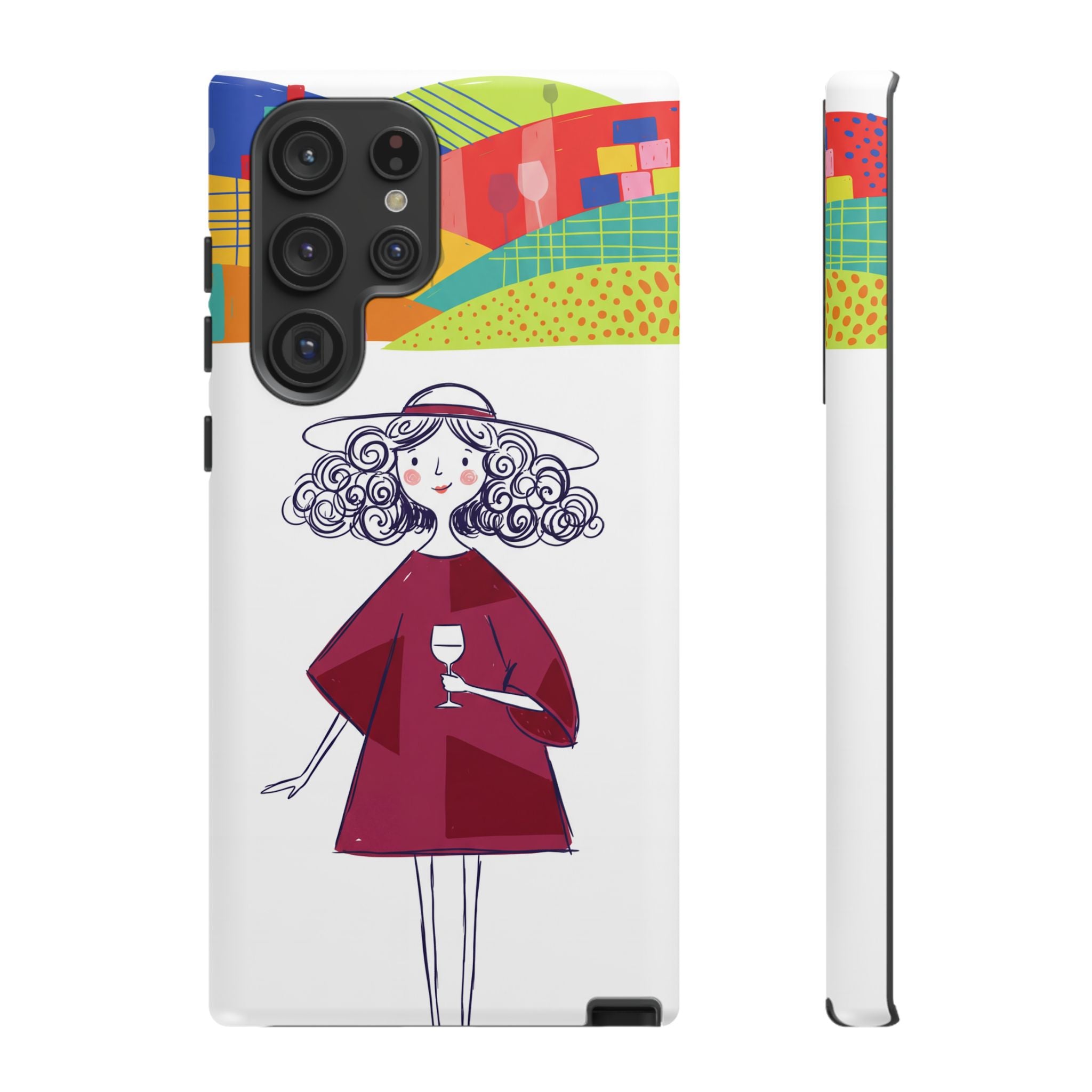 Colourful Artistic Wine Lady Samsung Galaxy Phone Case