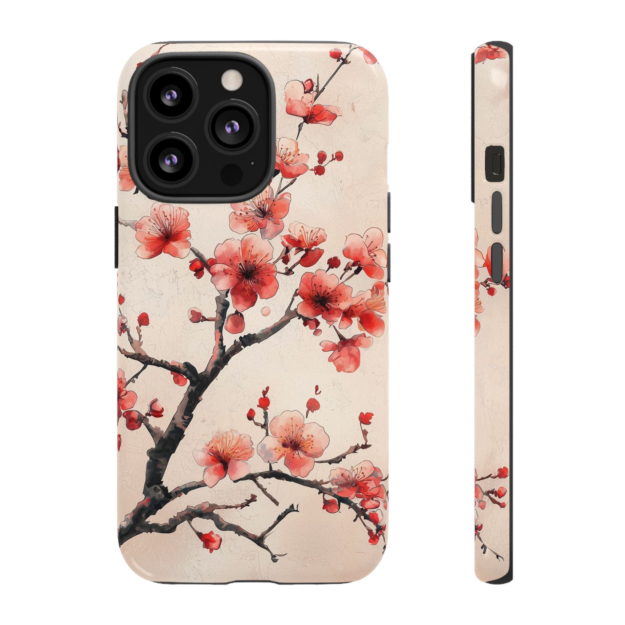 Cherry Blossom iPhone Case | Floral Tough Case with Pink Blossom Branch Design