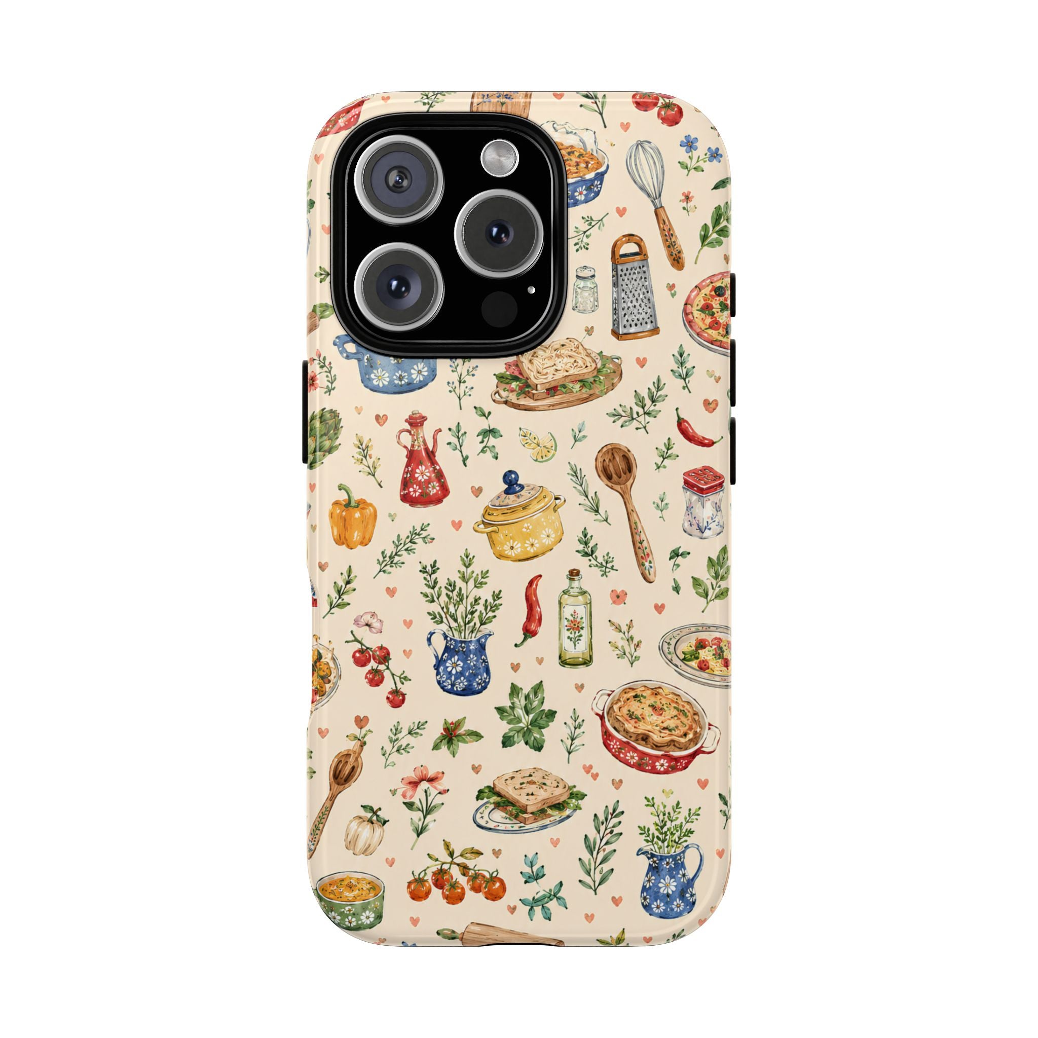 Kitchen Pattern iPhone Case | Vintage Cooking Recipe Phone Cover