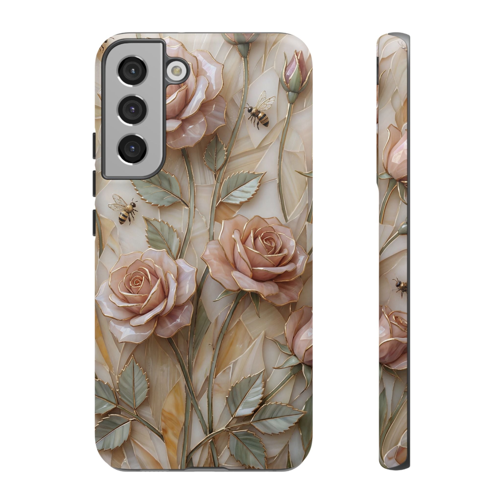Vintage Blush Rose Floral Tough Samsung Galaxy Protective Cover