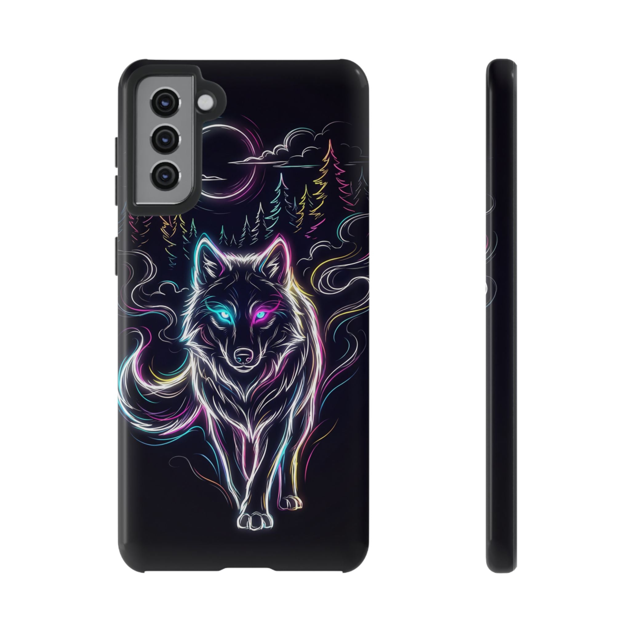 Neon Wolf Samsung Galaxy Phone Case | Mystic Glow Protective Tough Case