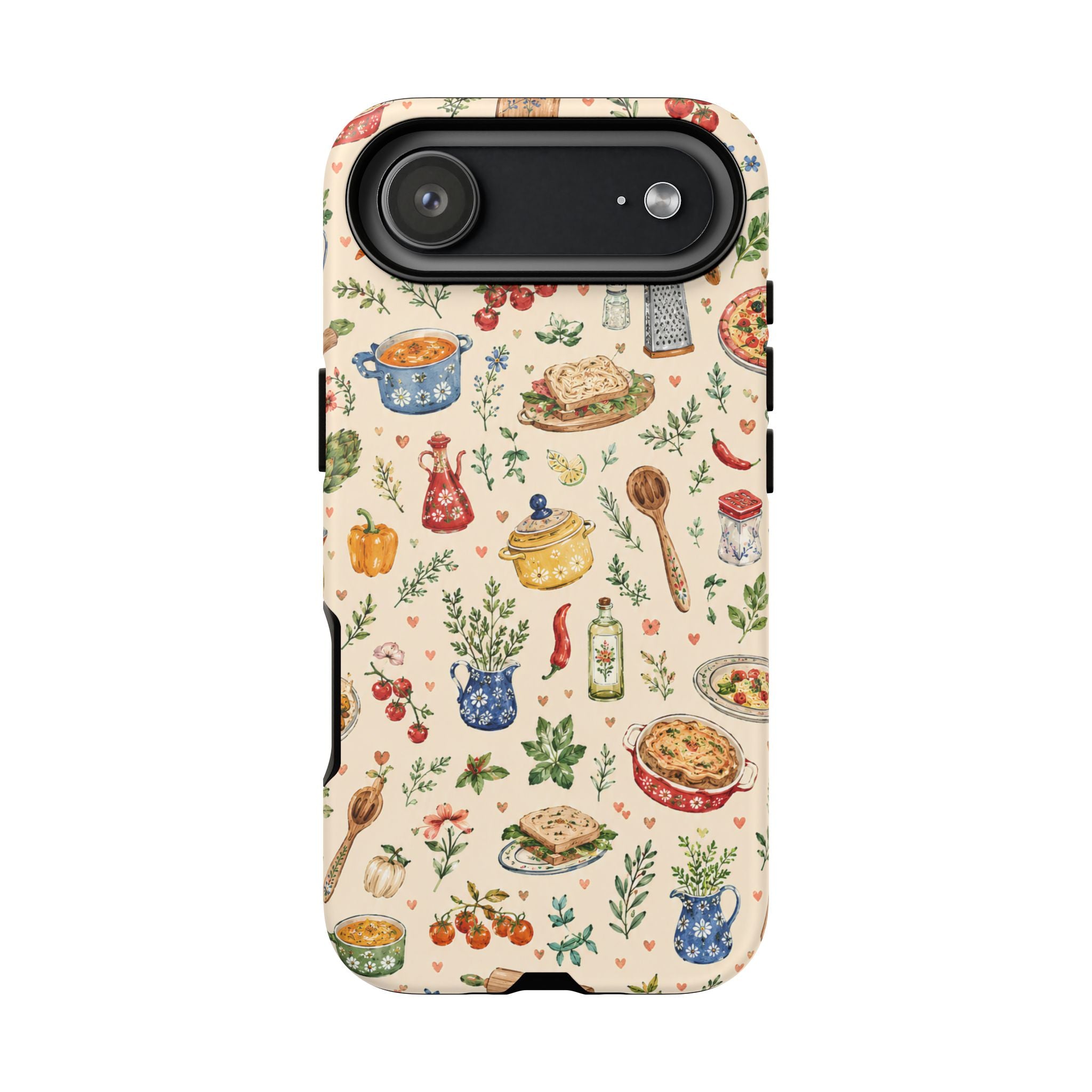 Kitchen Pattern Phone Case | Watercolor Cooking Art Cover | Cozy Baking Illustration Shell | Cute Home Chef Gift