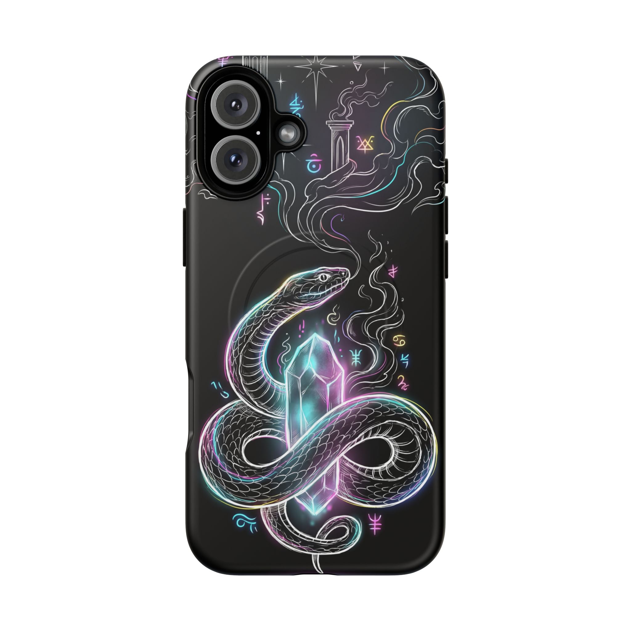 Neon Occult Mystic Snake Crystal MagSafe iPhone Case