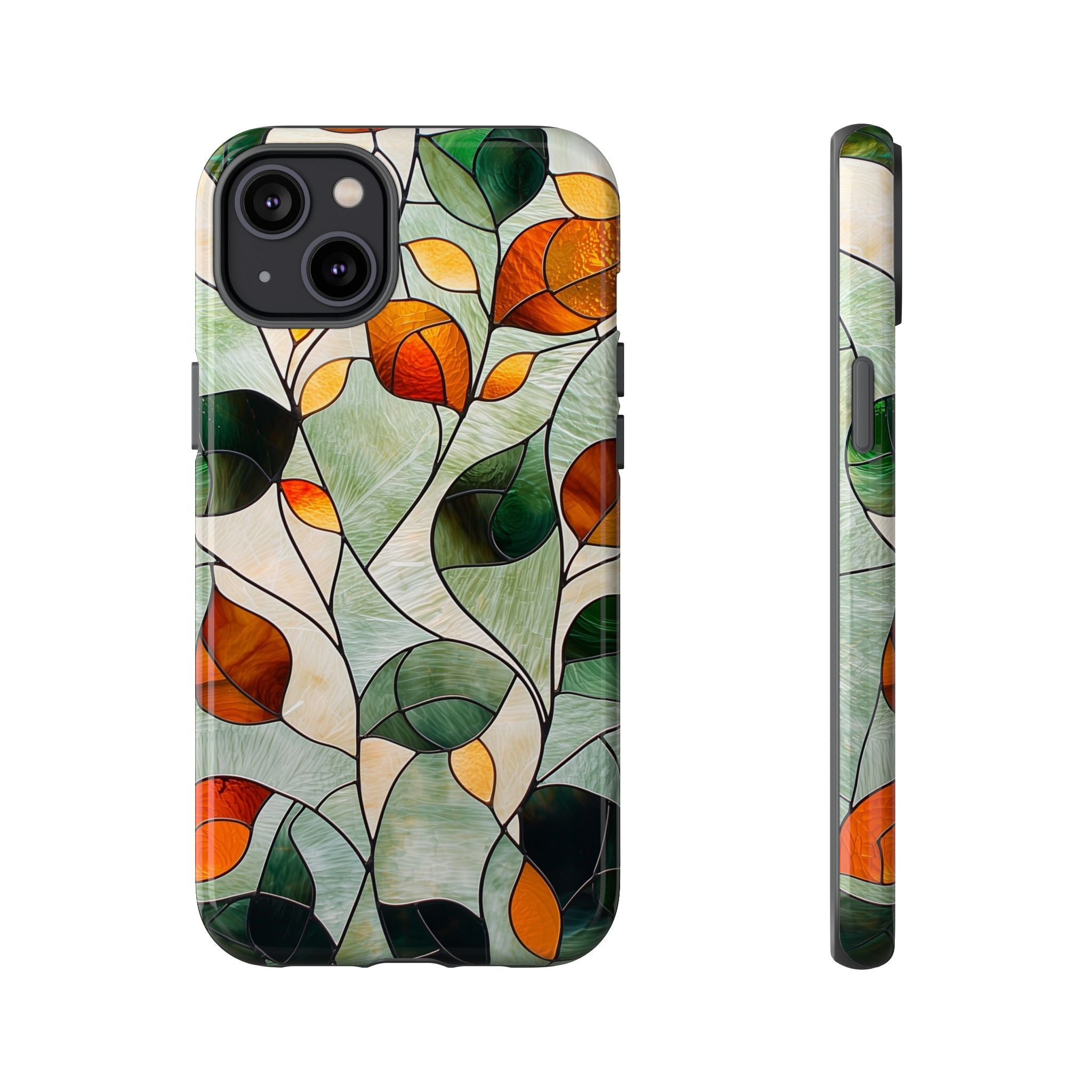Autumn Stained Glass Leaf iPhone Case