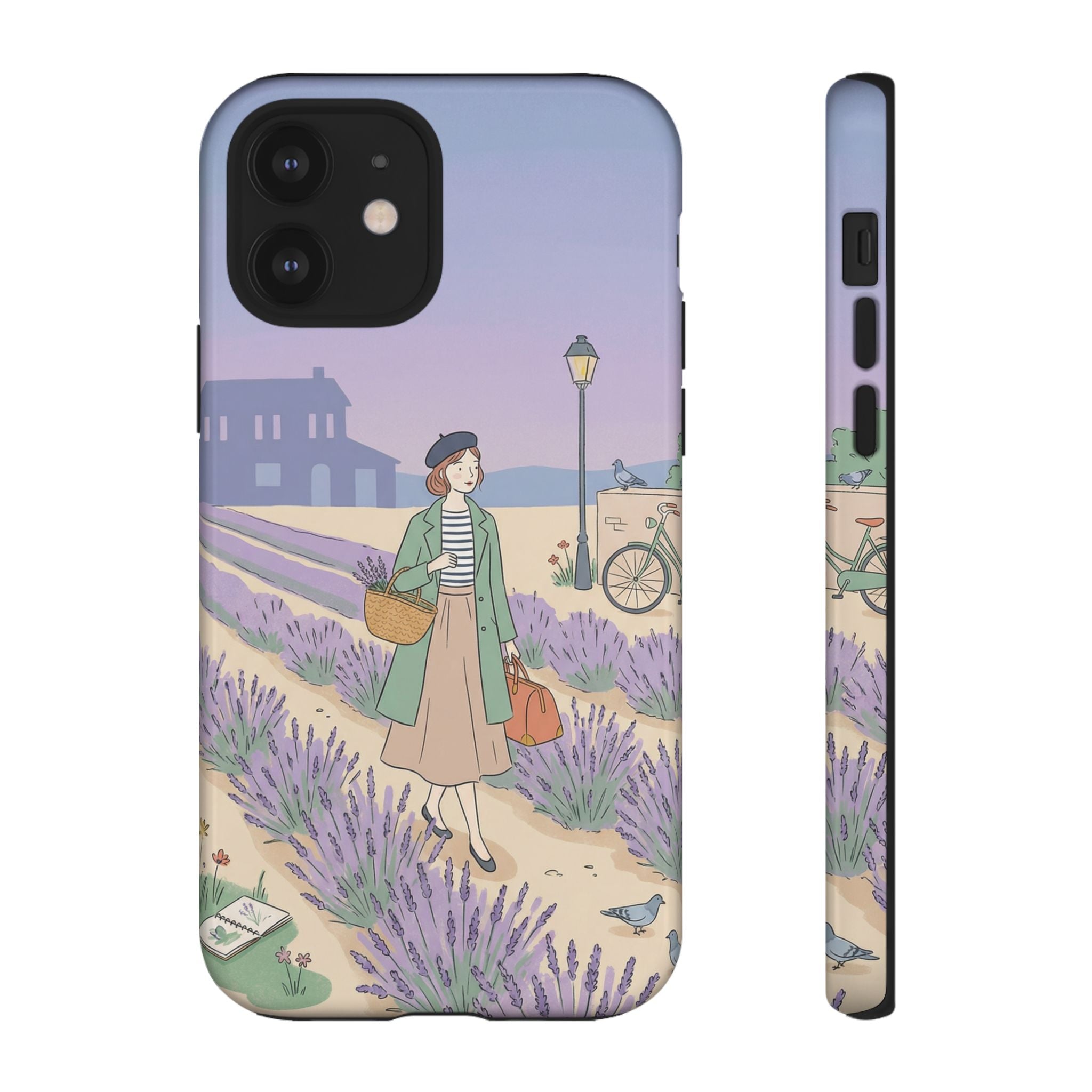 Lavender Field iPhone Case | Vintage Travel Illustration Protective Case