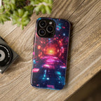 Neon Tunnel Tough iPhone Case — Retro Futuristic Galaxy Design