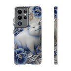 Asian Zodiac Pig Samsung Galaxy Phone Case | Blue & White Porcelain Slim Protective Shockproof Case| Year of the Pig Gift
