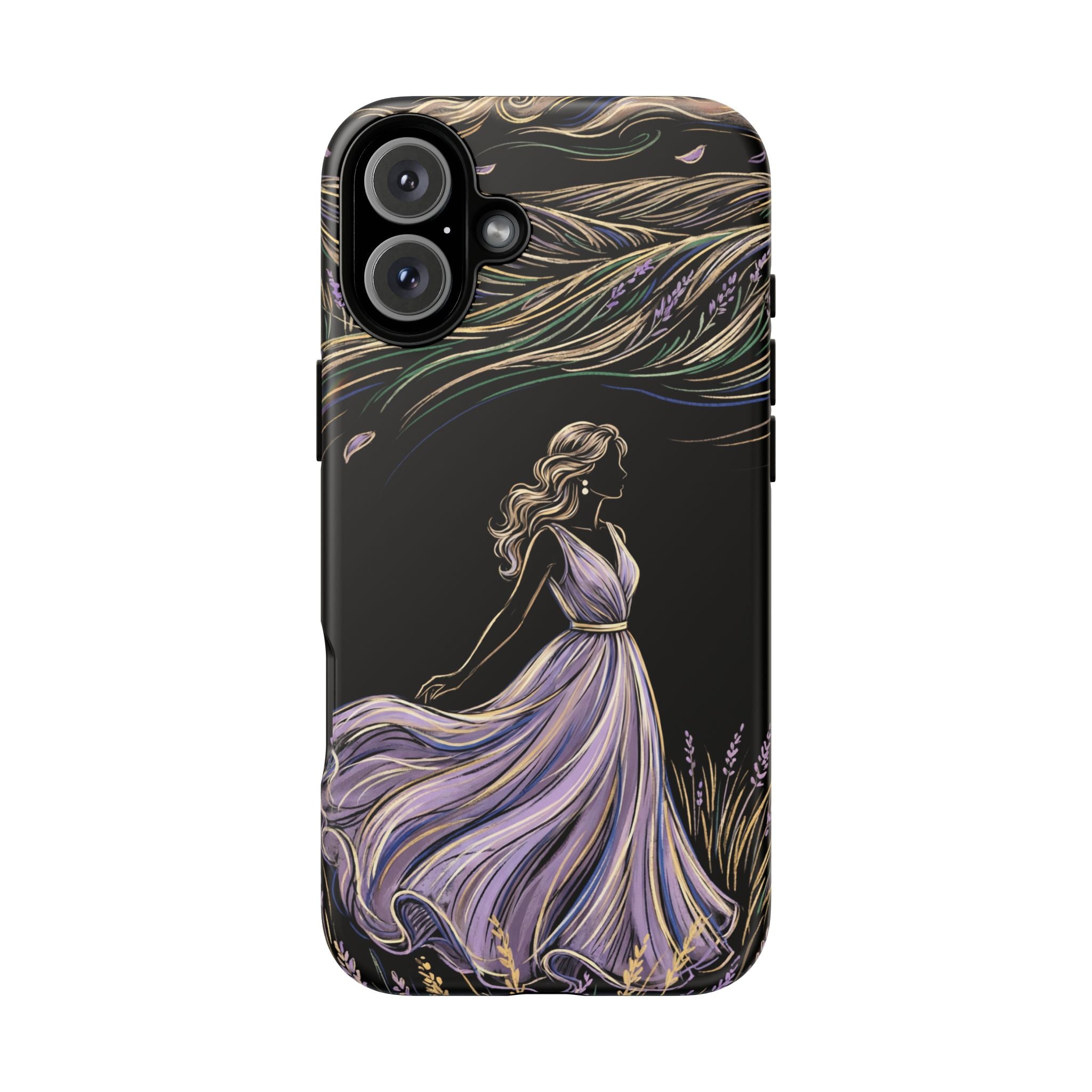 Lavender Breeze iPhone Case | Elegant Dancing Woman Floral Protection
