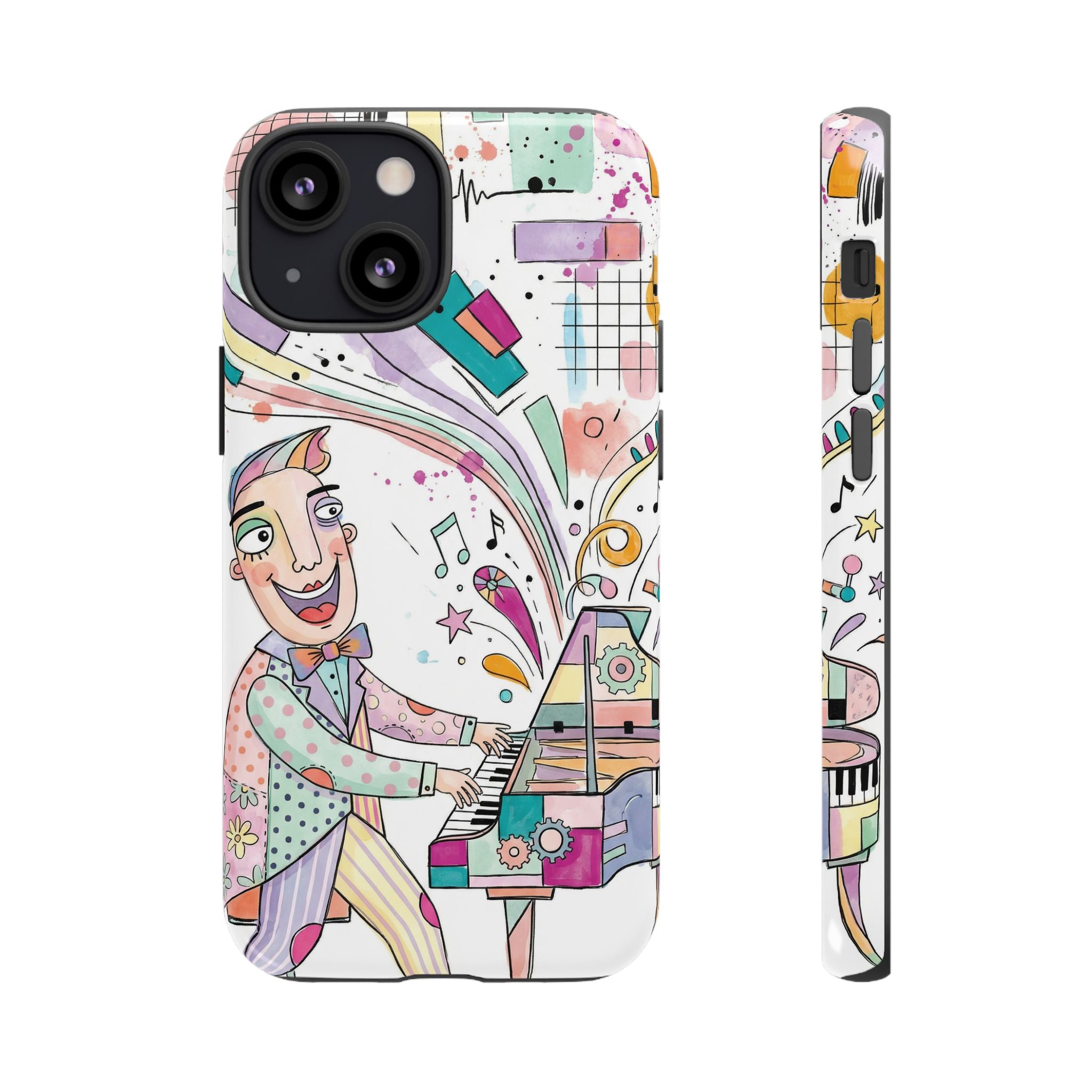 Musical Pianist iPhone Case | Colorful Whimsical Piano Art