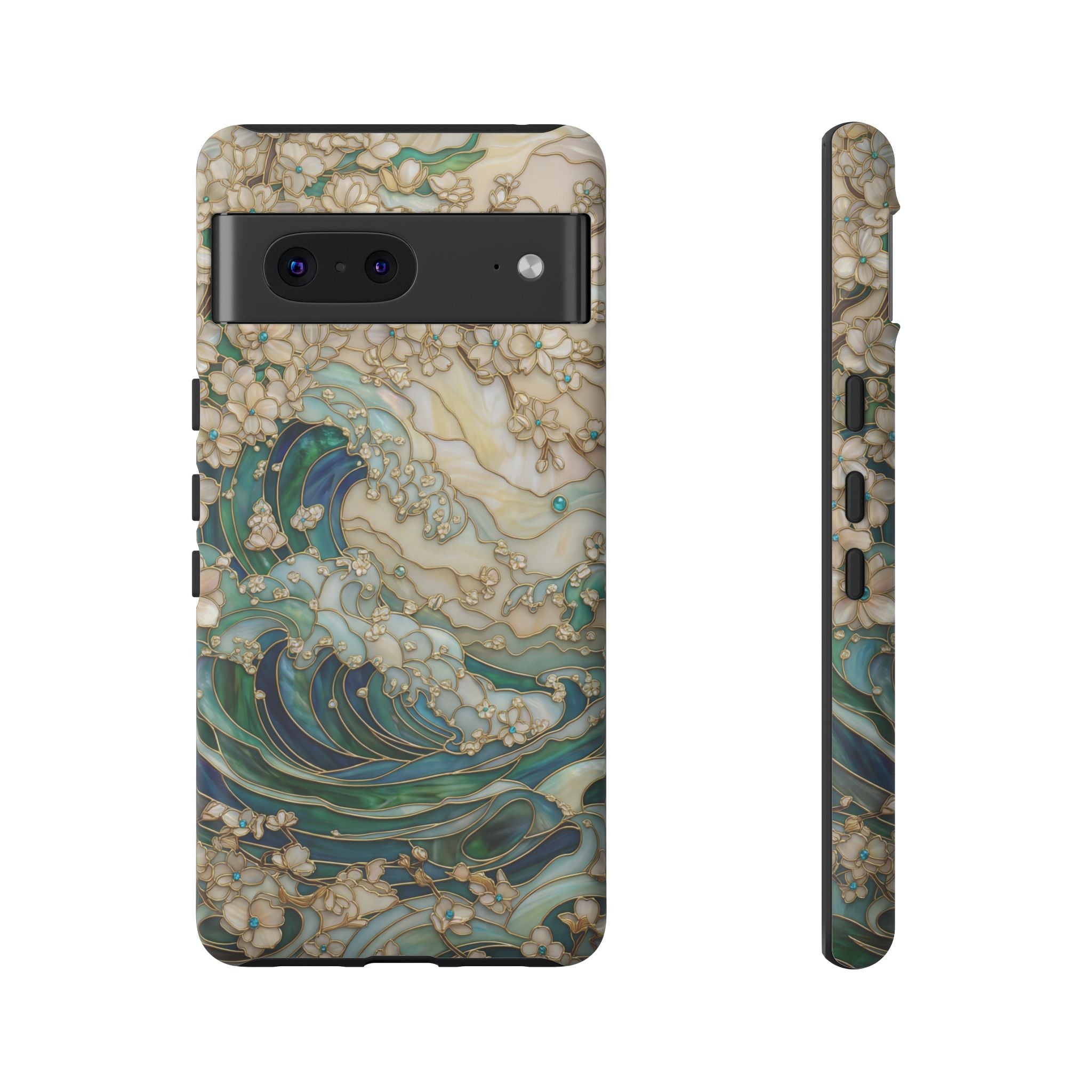 Elegant Ocean Wave Floral Art Google Pixel Case
