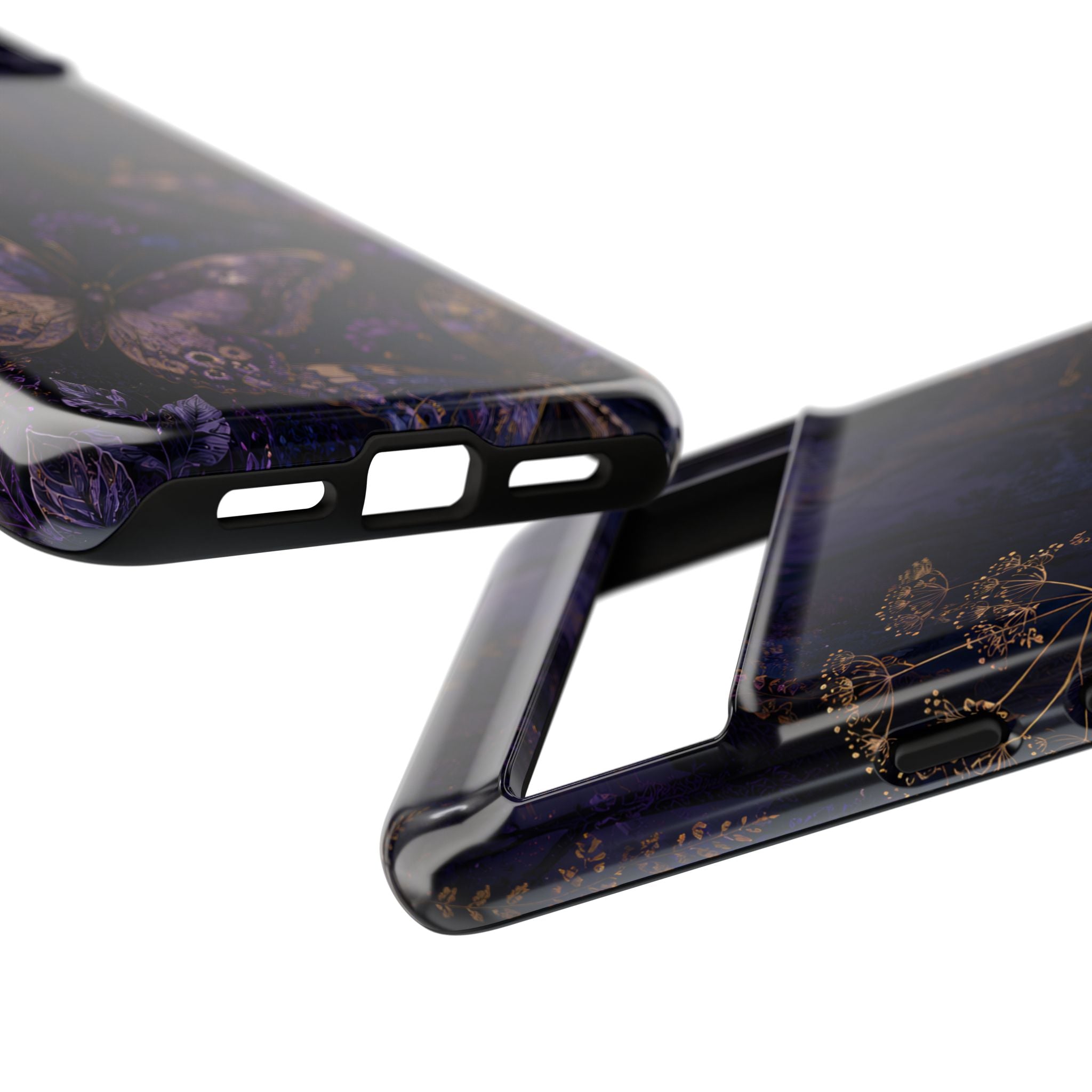 Purple Night Butterflies Google Pixel Phone Case | Moody Purple Floral Cover
