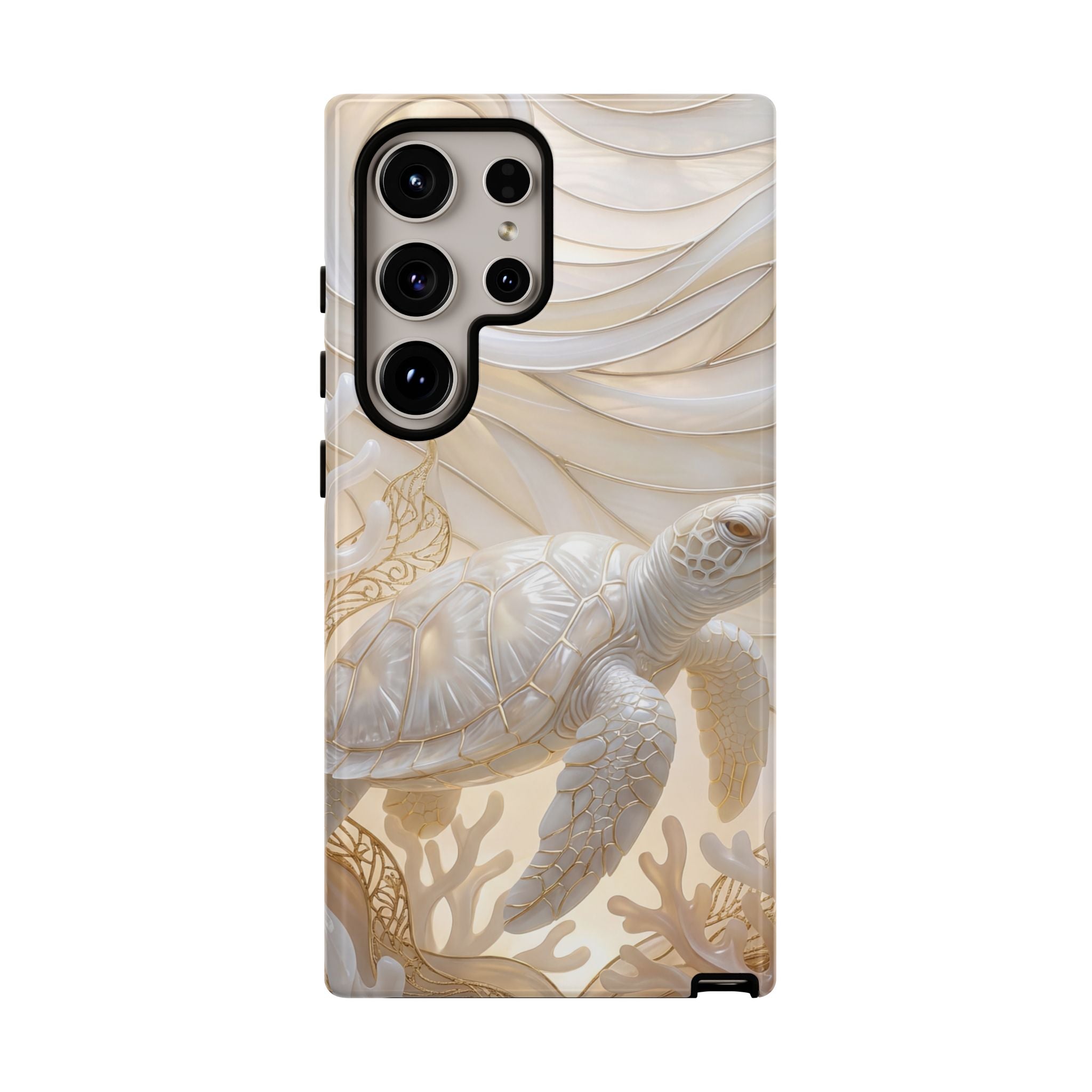 Sea Turtle Tough Samsung Galaxy Case — Elegant Nautical Coral Design