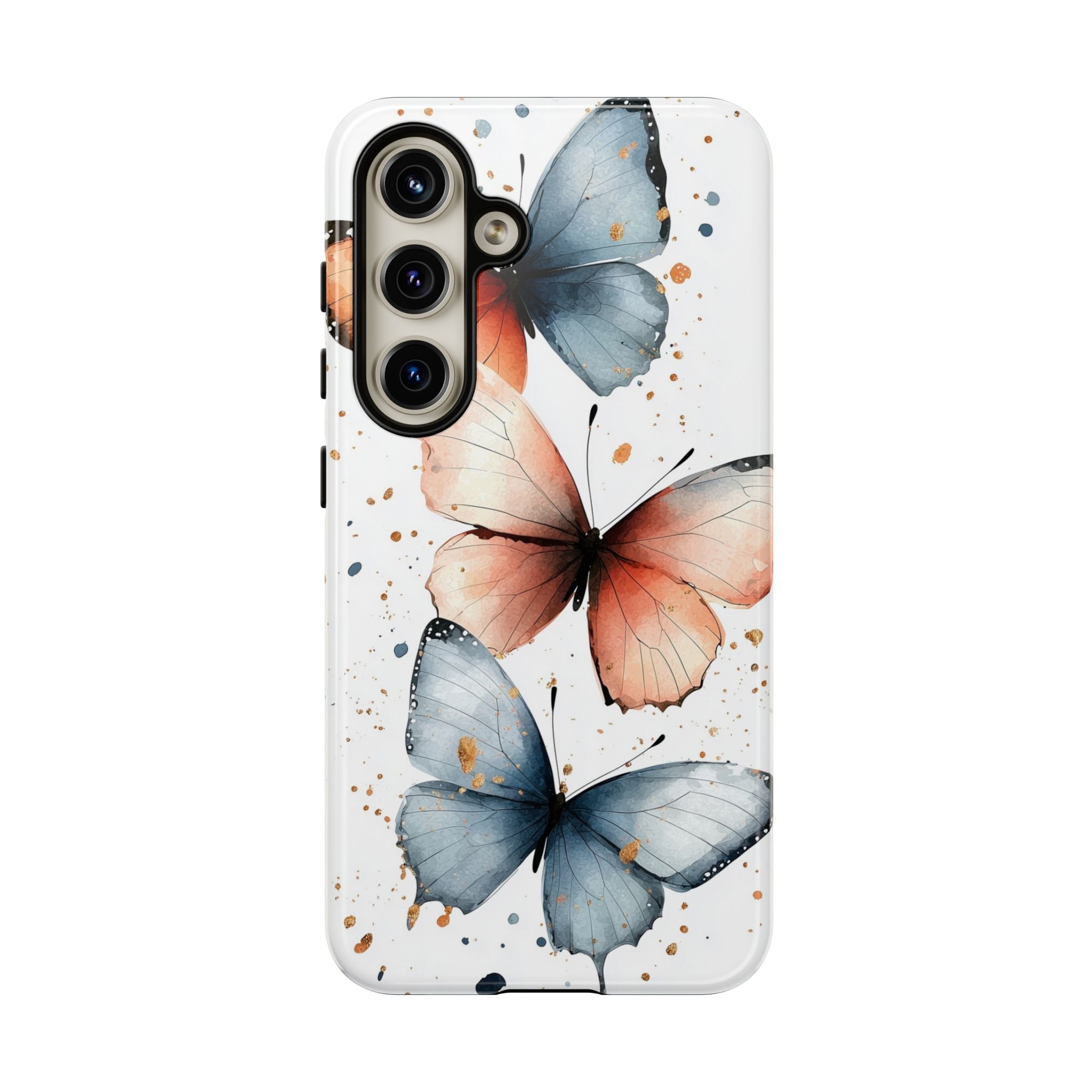 Watercolour Blue & Peach Butterfly Tough Samsung Galaxy Case