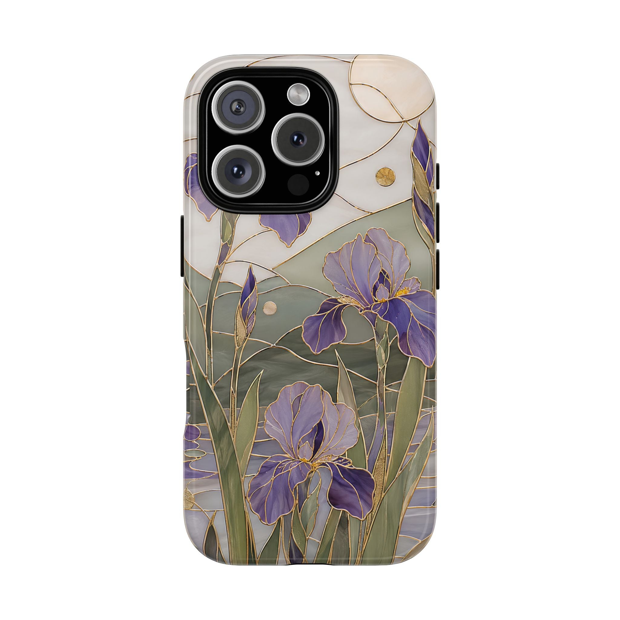 Stained Glass Iris iPhone Case | Purple Floral iPhone Case
