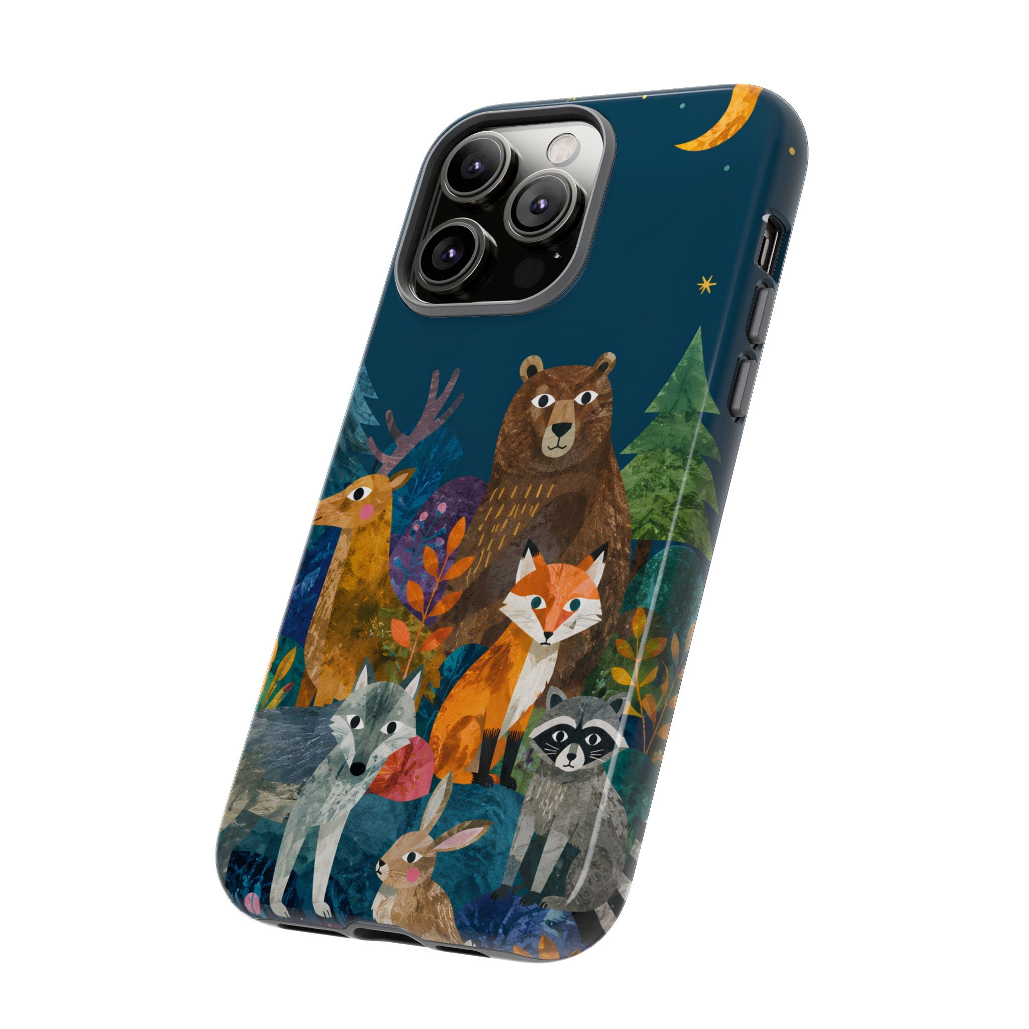 Forest Friends iPhone Case | Nighttime Woodland Animals Design