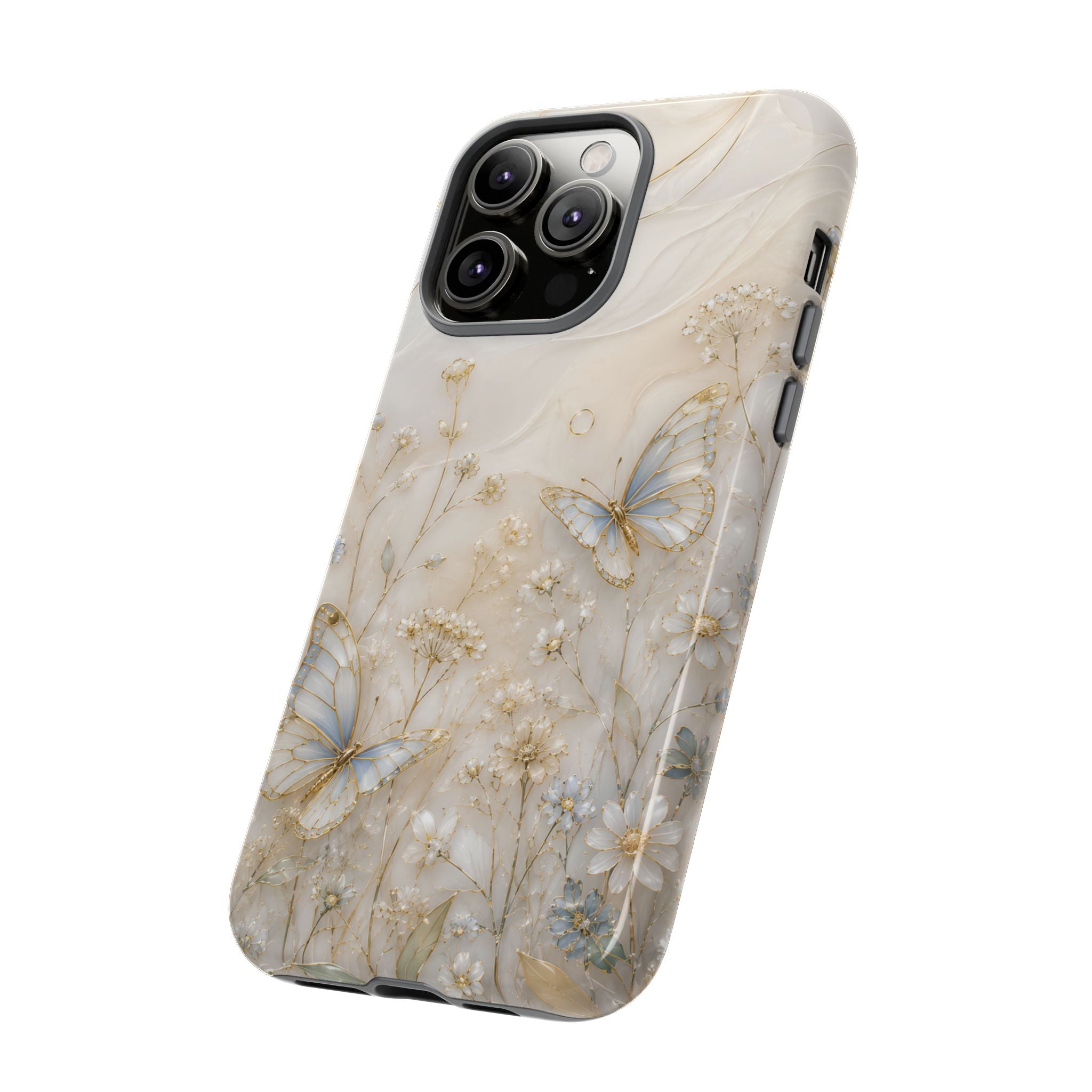 Butterfly Floral iPhone Case | Cottagecore Meadow Art Cover