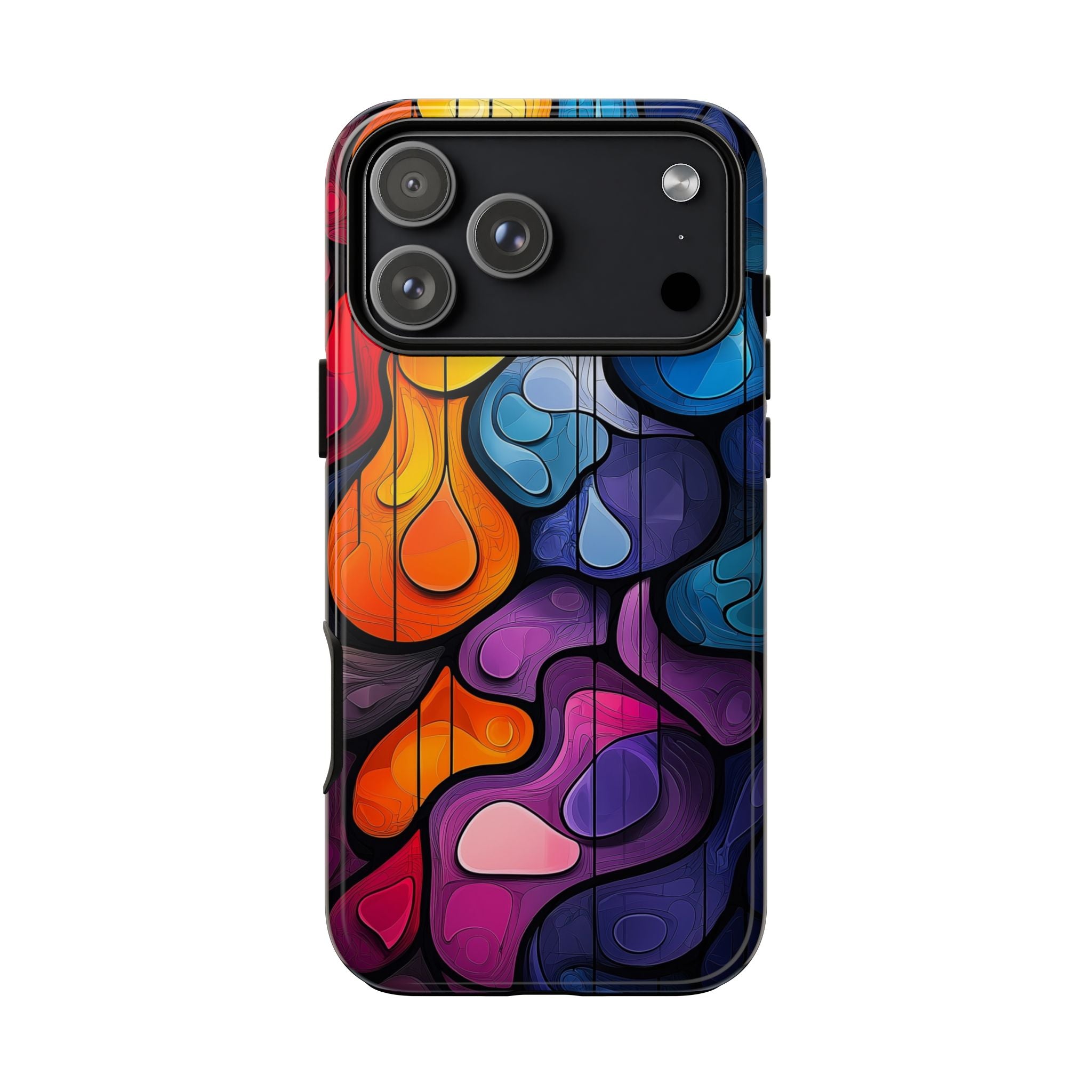 Abstract Colourful Drop iPhone Case — Vibrant Stained-Glass