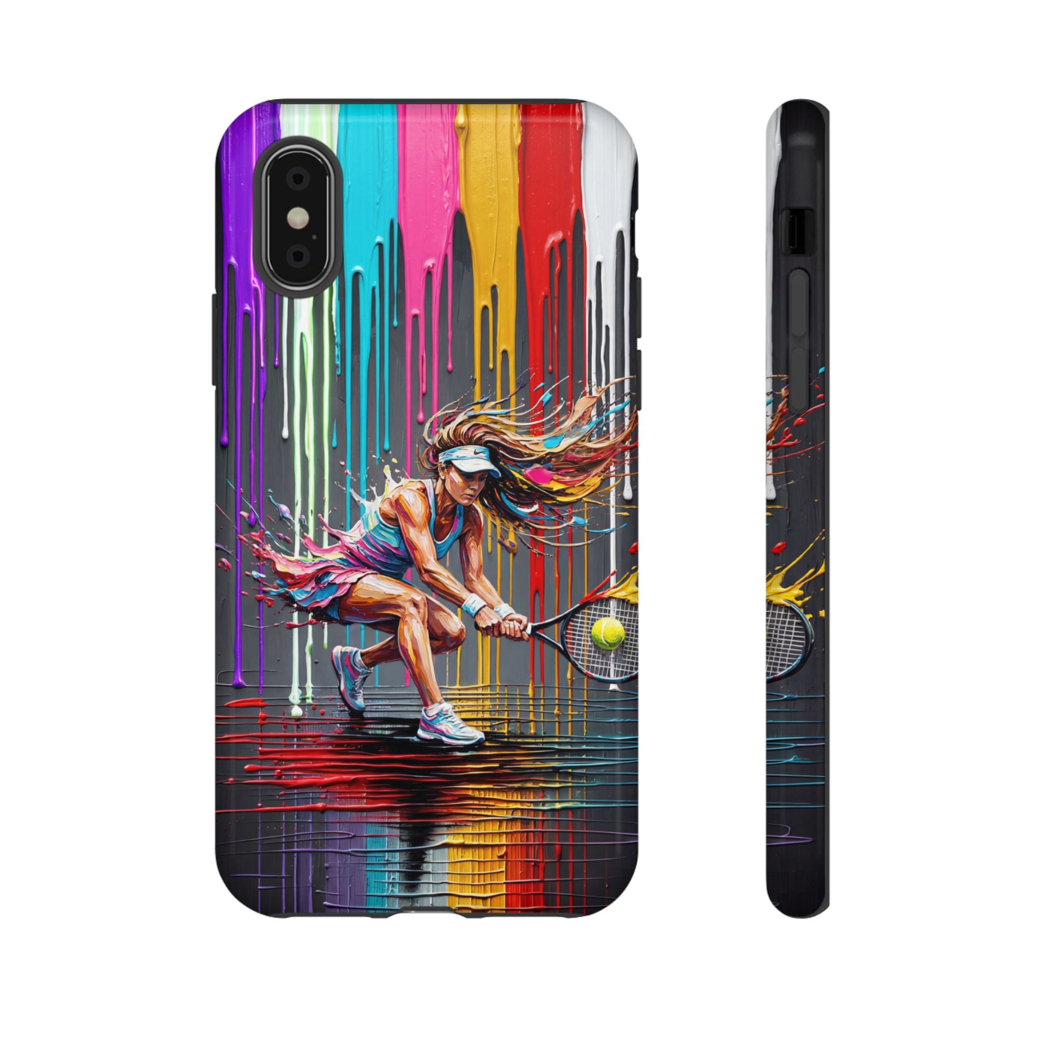 Colour Splash Tennis iPhone Case | Vibrant Female Player Art