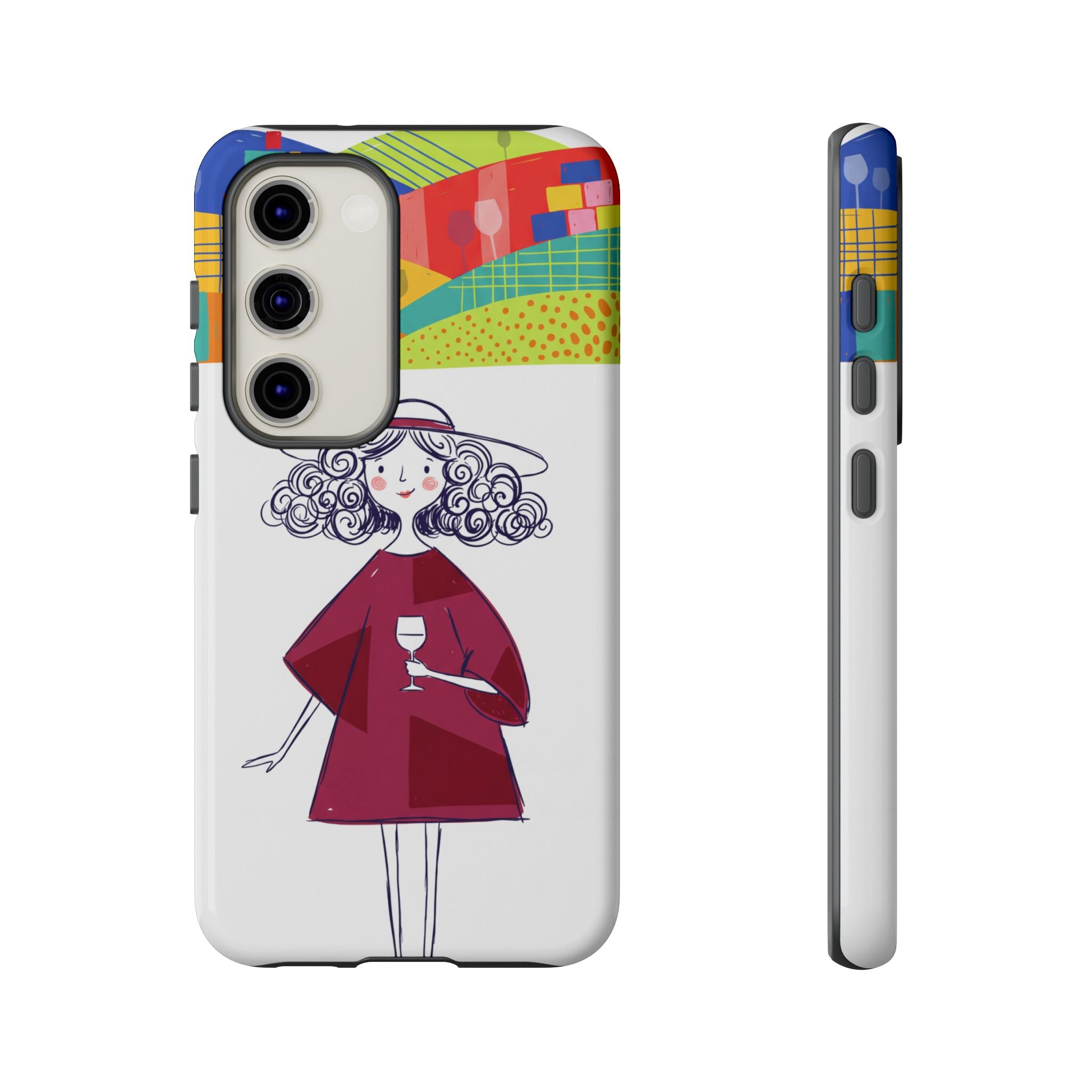 Colourful Artistic Wine Lady Samsung Galaxy Phone Case
