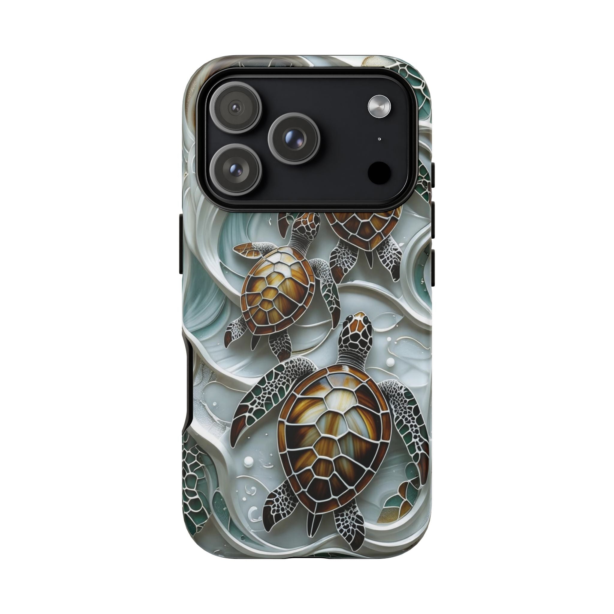 Sea Turtle Phone Case — Ocean Waves Protective iPhone Cover