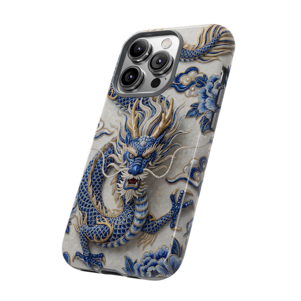 Asian Zodiac Dragon iPhone Case | Blue & White Porcelain Luxury Protective Case | Year of the Dragon Gift