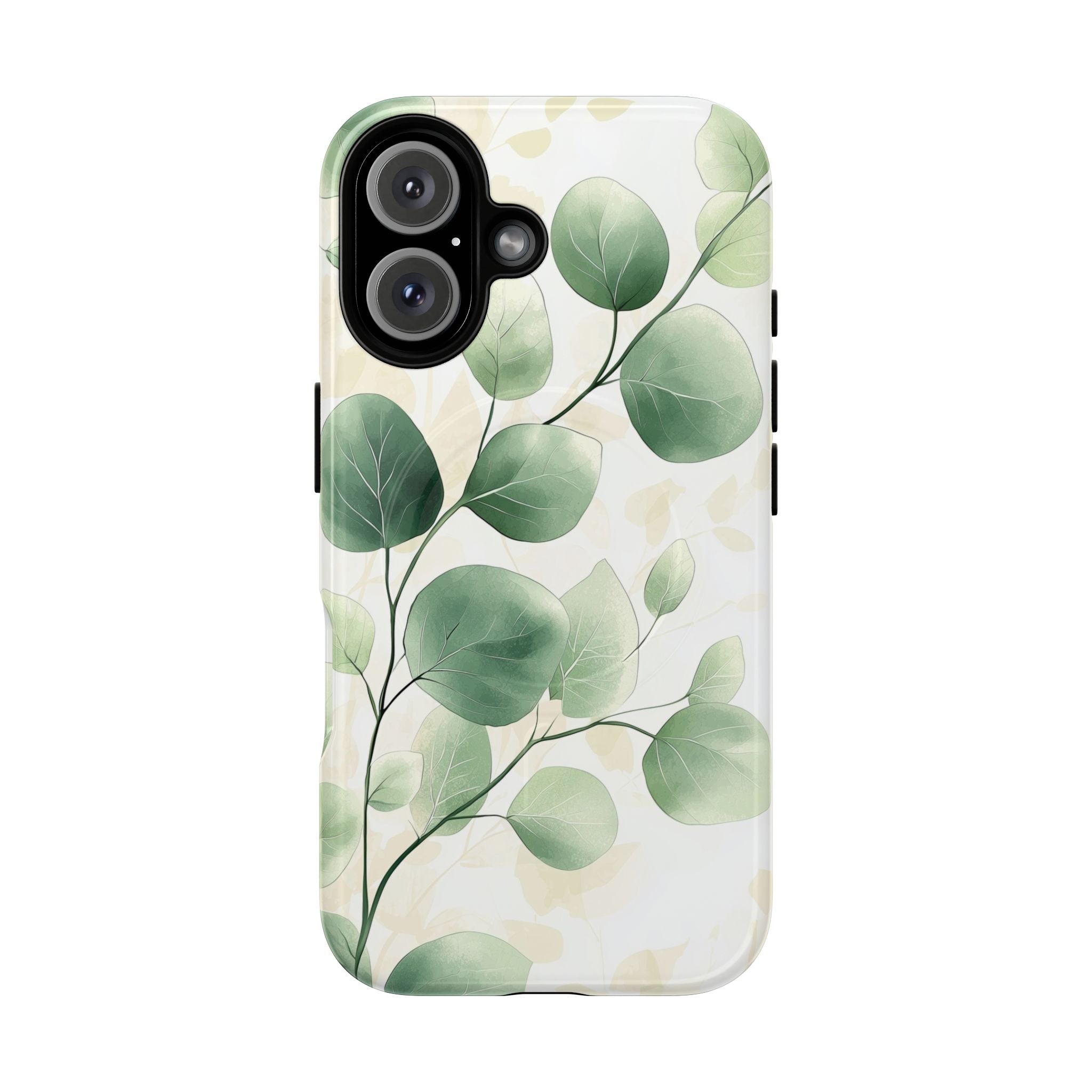 Botanical Eucalyptus Tough MagSafe iPhone Case | Green Watercolour Leaf