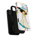 Cute Summer Girl MagSafe iPhone Case | Whimsical Coastal Illustration Protective Case
