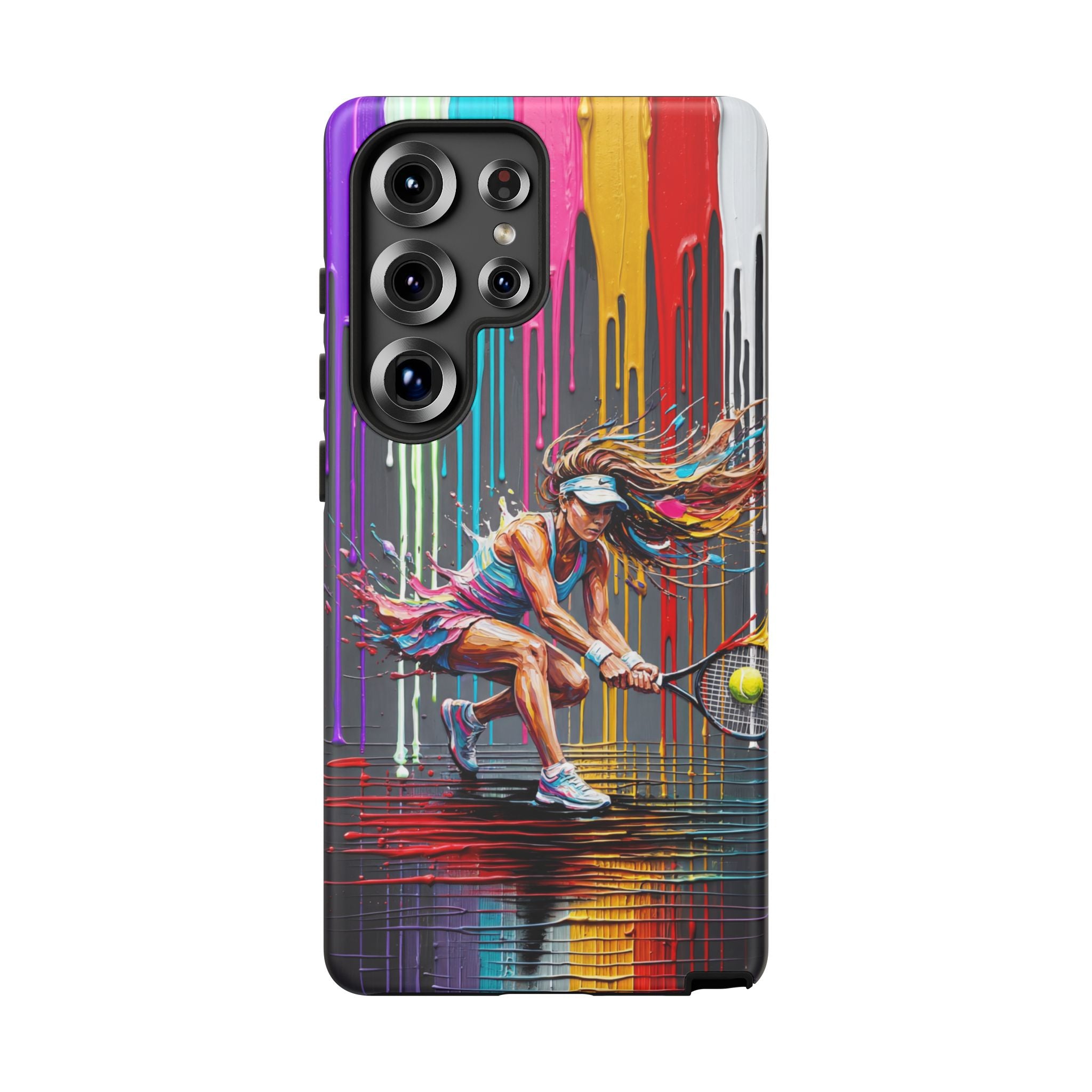 Colour Splash Tennis Samsung Galaxy Phone Case | Vibrant Female Player Art