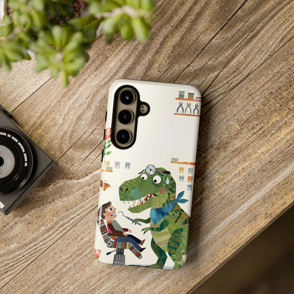 Dinosaur Dentist Tough Samsung Galaxy Phone Case | Cute Pediatric Dental Cover