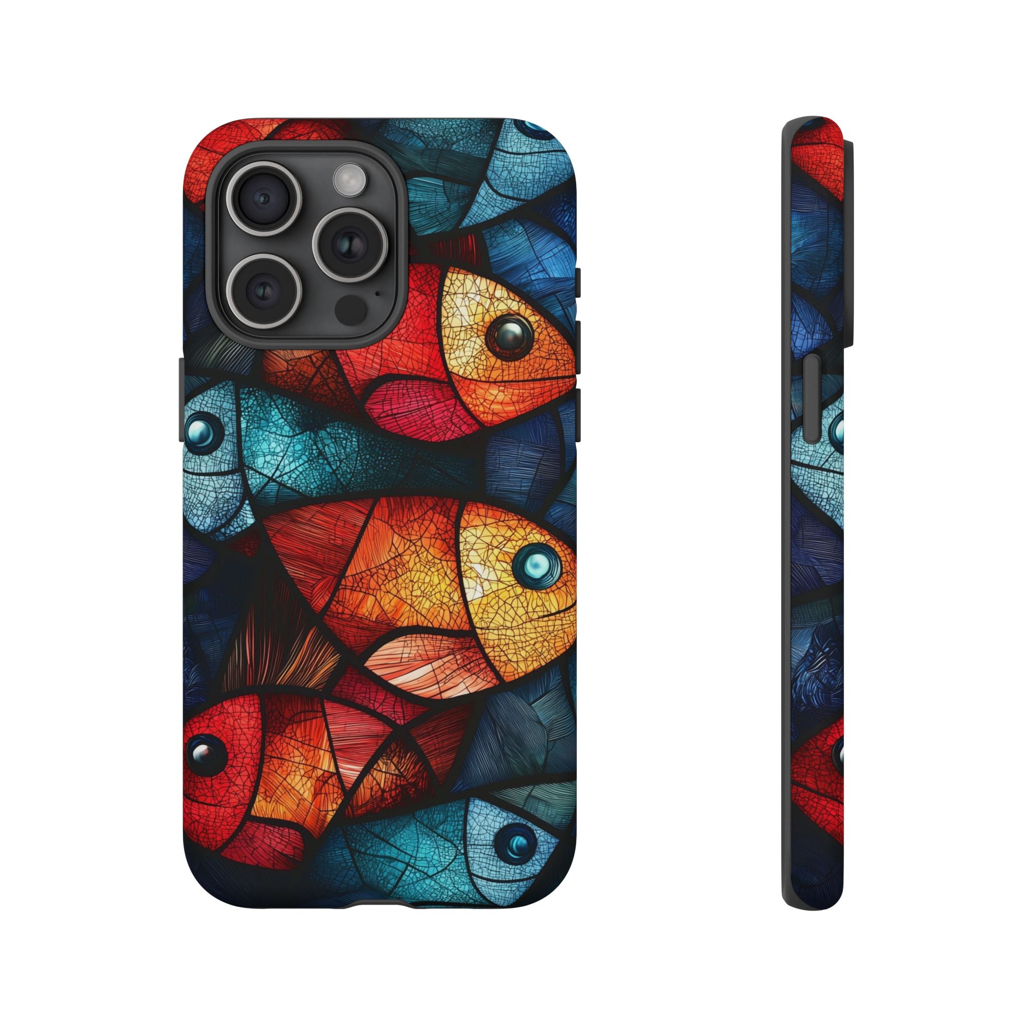 Fish Mosaic Tough iPhone Case — Colourful Artistic Fish Pattern