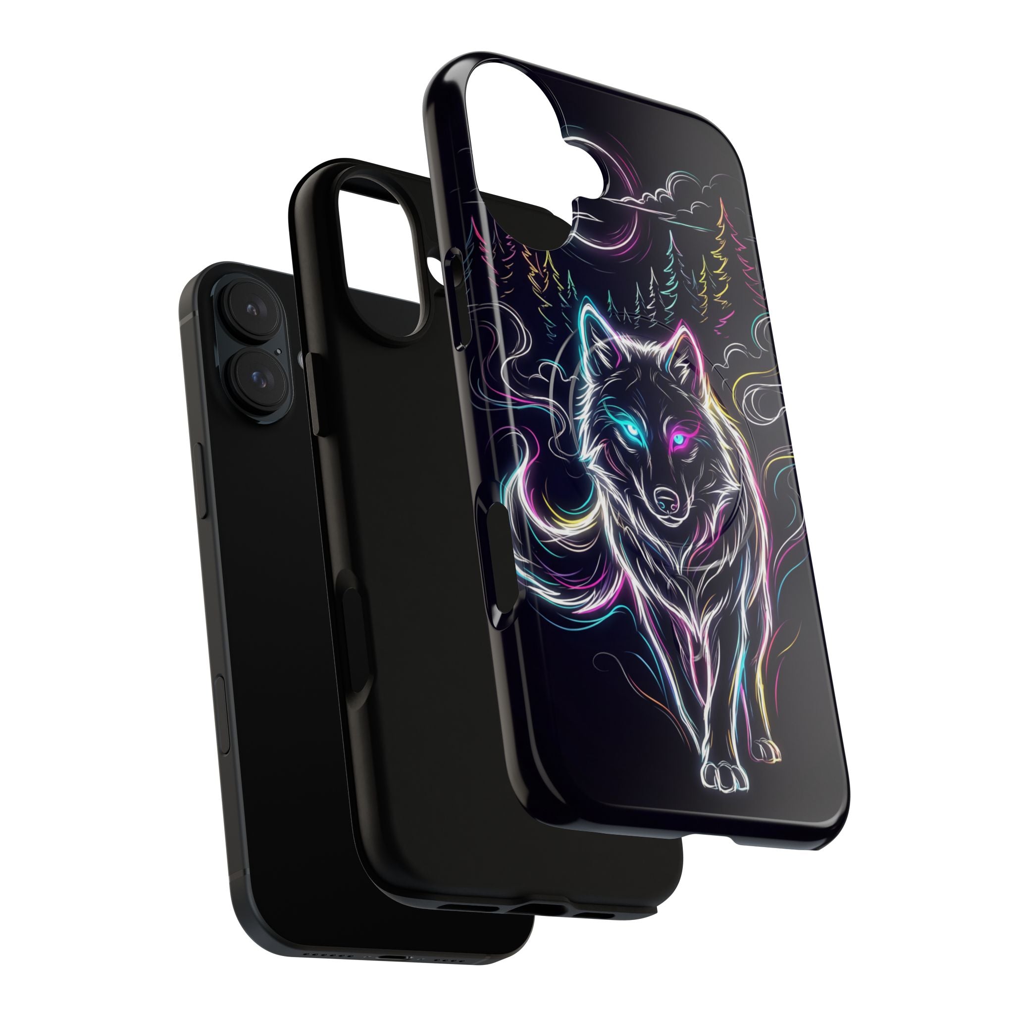 Neon Wolf MagSafe iPhone Case | Mystic Glow Protective Tough Case