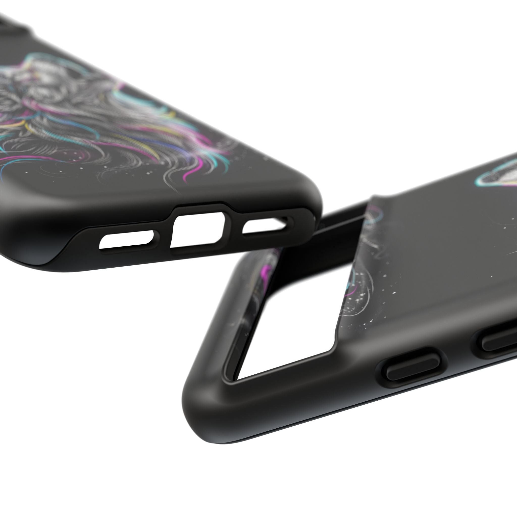 Wolf Galaxy Tough Google Pixel Phone Case | Colorful Howling Wolf Space Design