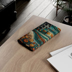 Artistic Sunset Cottage Samsung Galaxy Case | Whimsical Floral Landscape Protective Cover