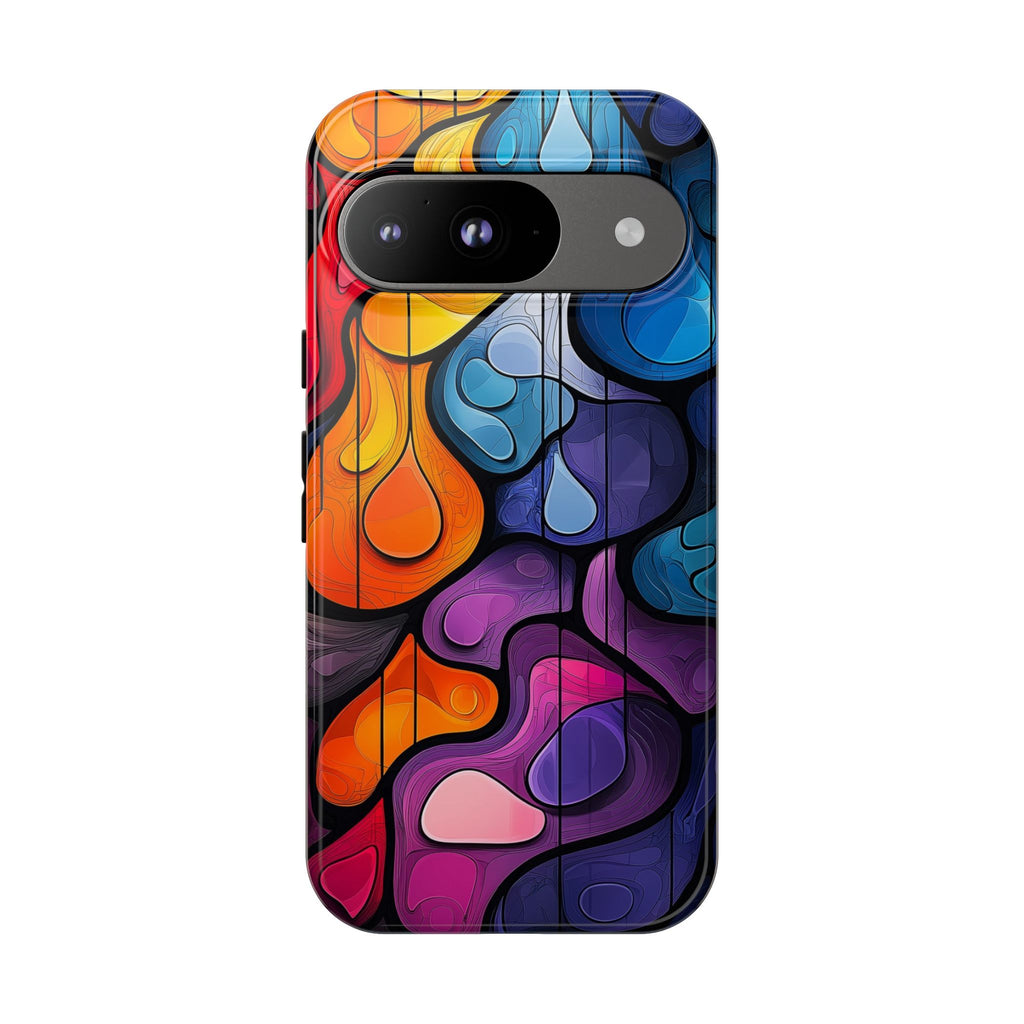 Abstract Colourful Drop Google Pixel Case — Vibrant Stained-Glass