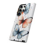 Watercolour Blue & Peach Butterfly Tough Samsung Galaxy Case