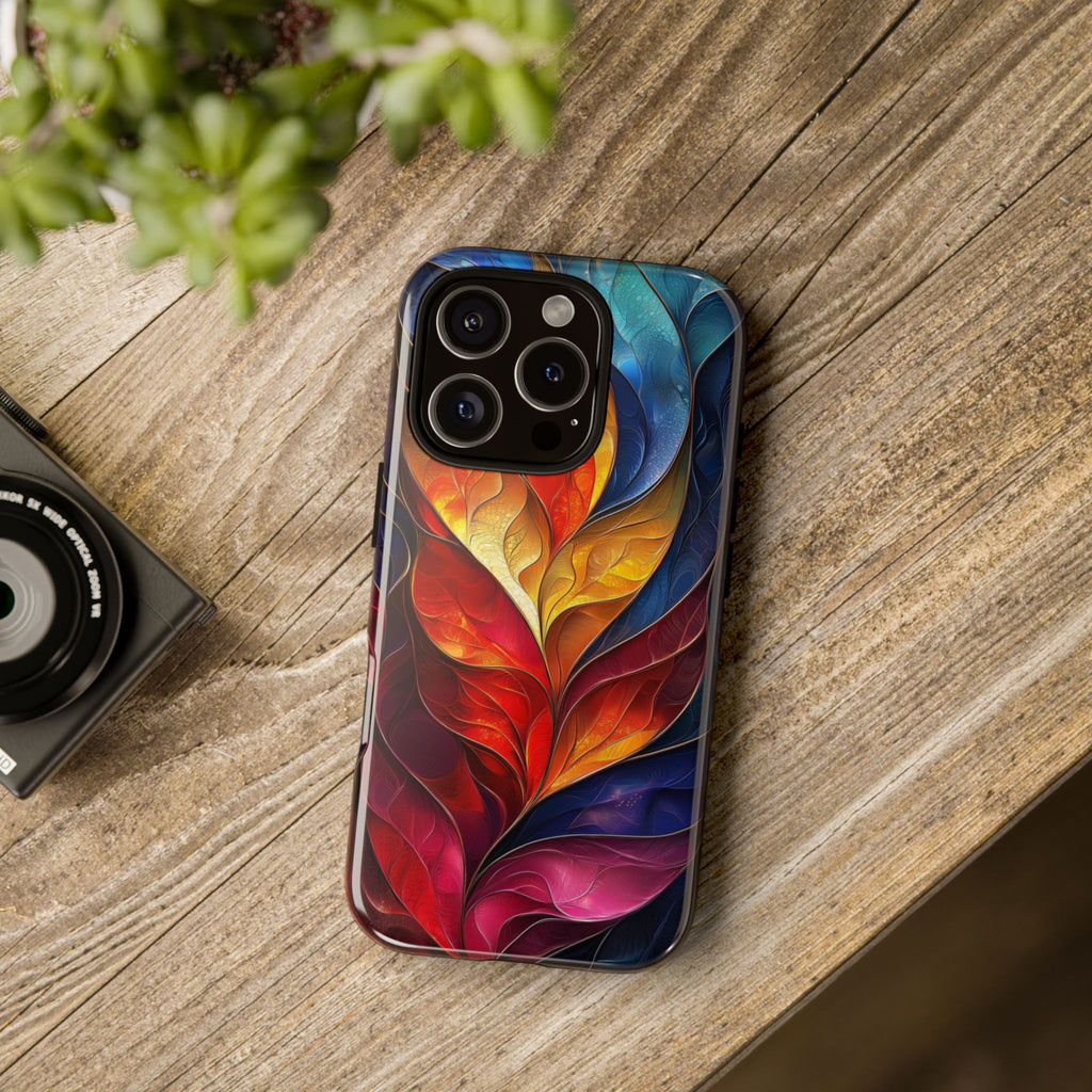 Abstract Colourful Leaf iPhone Case