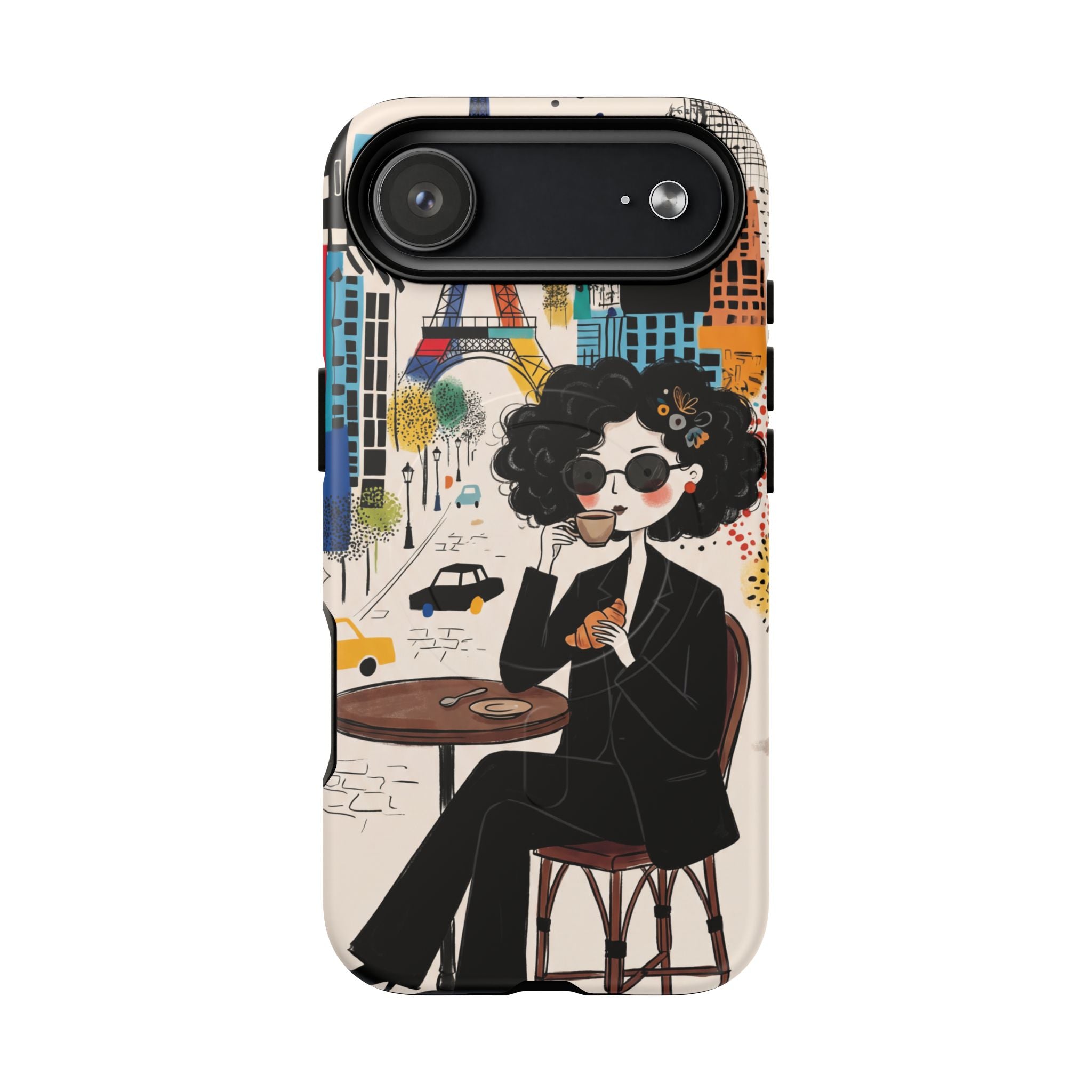 Paris Cafe Chic MagSafe iPhone Case | Stylish Woman Illustration iPhone Cover