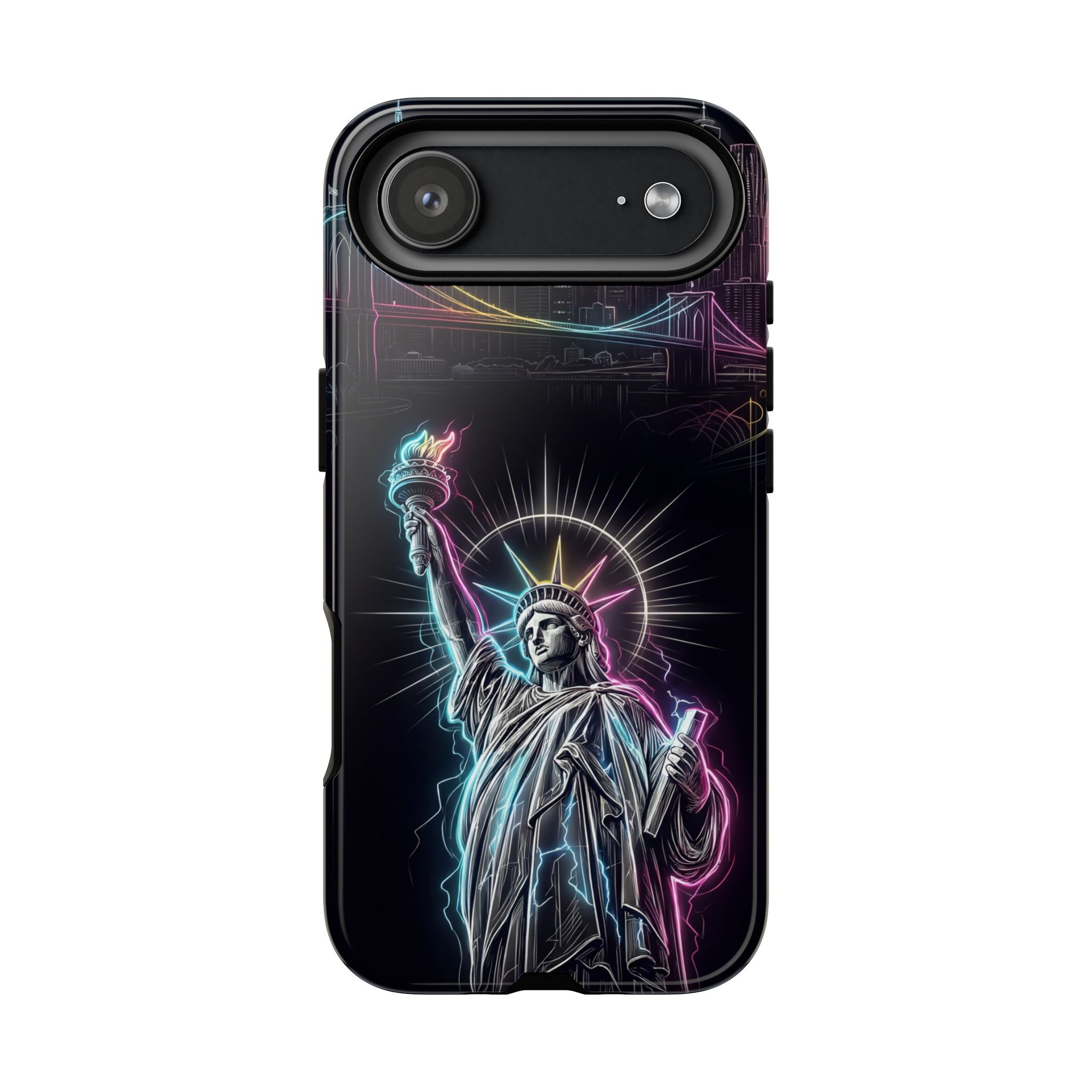 Neon Statue of Liberty Tough iPhone Case