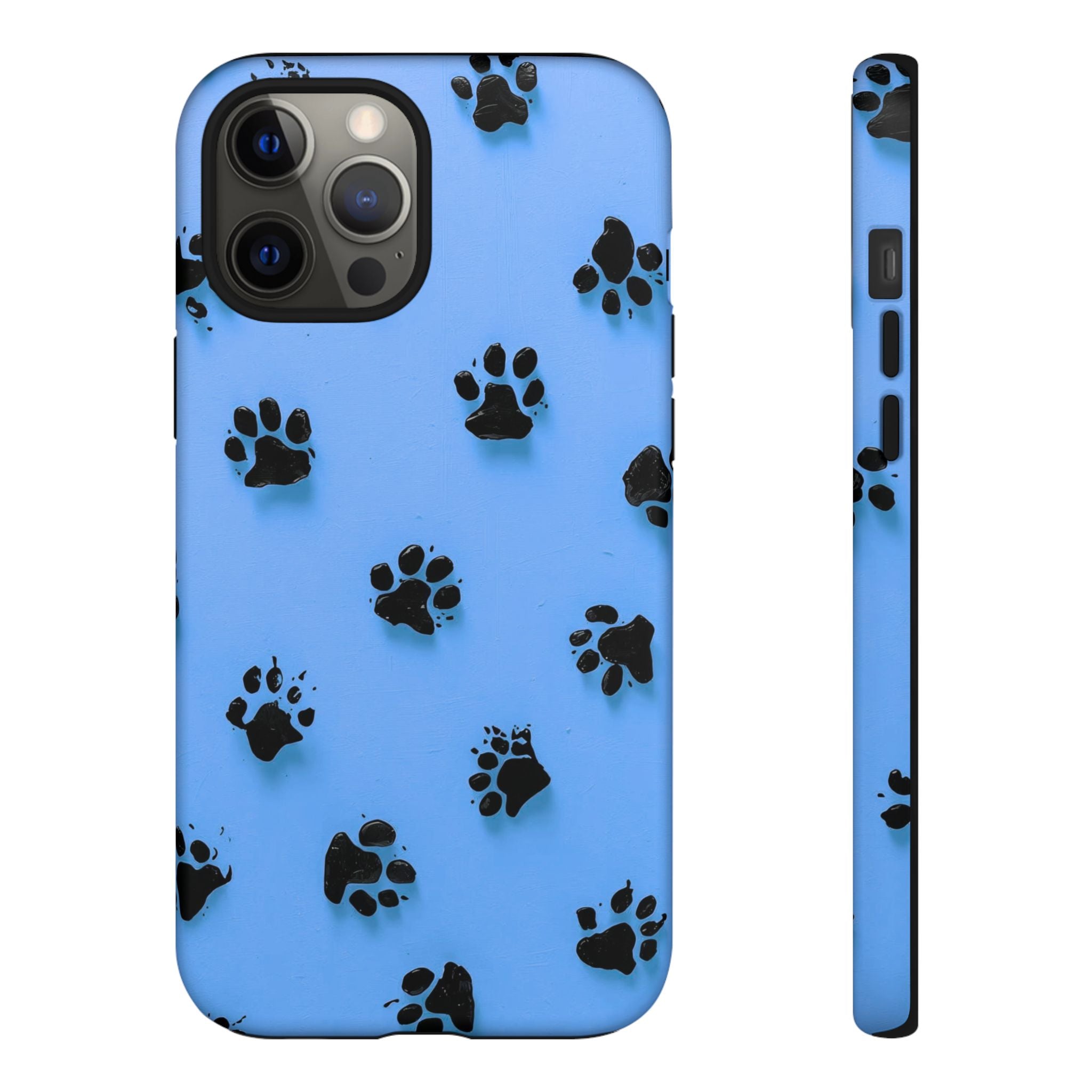 Blue Paw Print Tough iPhone Case — Protective Dog & Cat Lover Cover