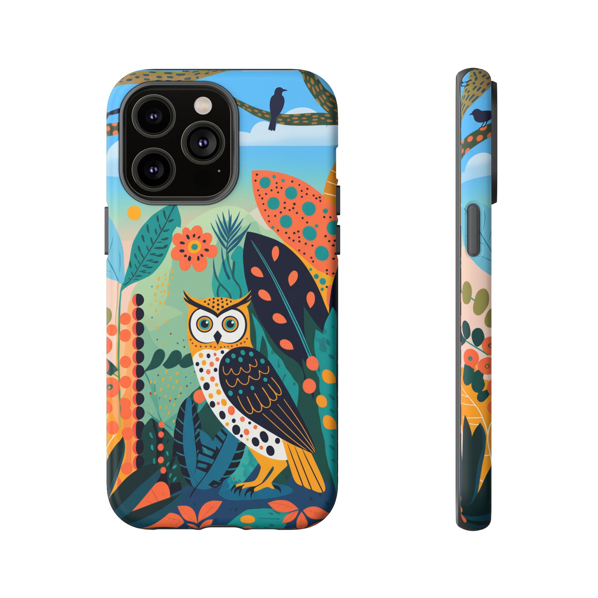 Botanical Forest Colourful Owl iPhone Case