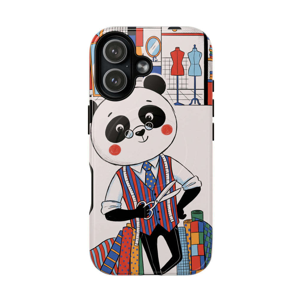 Panda Tailor MagSafe iPhone Case | Cute Seamstress Cartoon