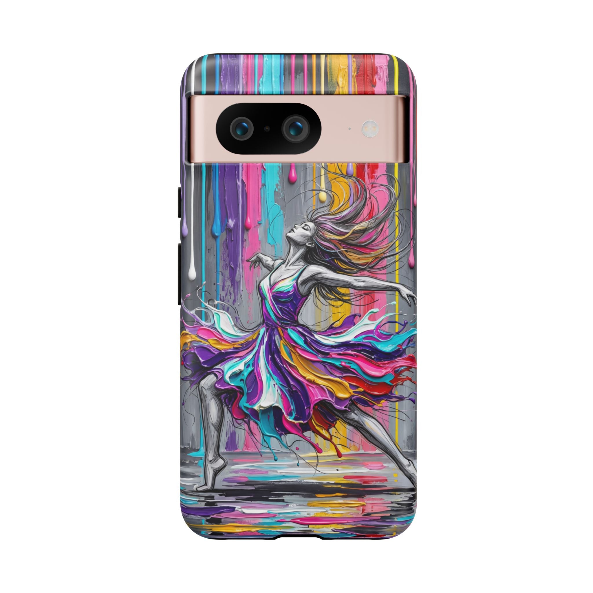 Colorful Dancer Tough Google Pixel Phone Case | Vibrant Drip Art Protective Cover