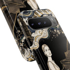 Elegant Piano Woman Google Pixel Phone Case | Vintage Art Deco Music Design