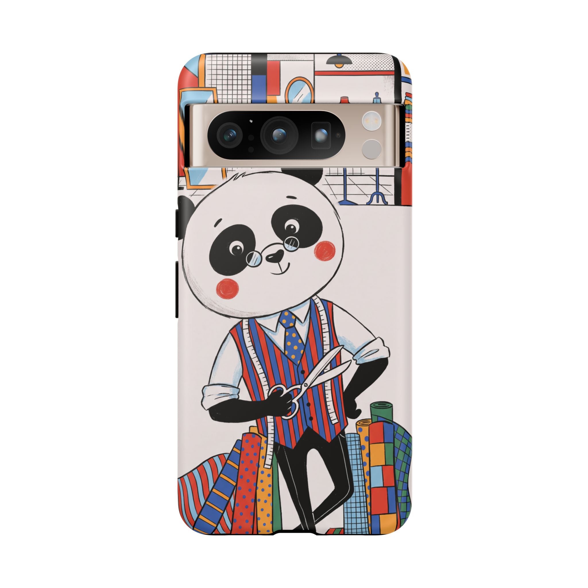 Panda Tailor Google Pixel Phone Case | Cute Seamstress Cartoon