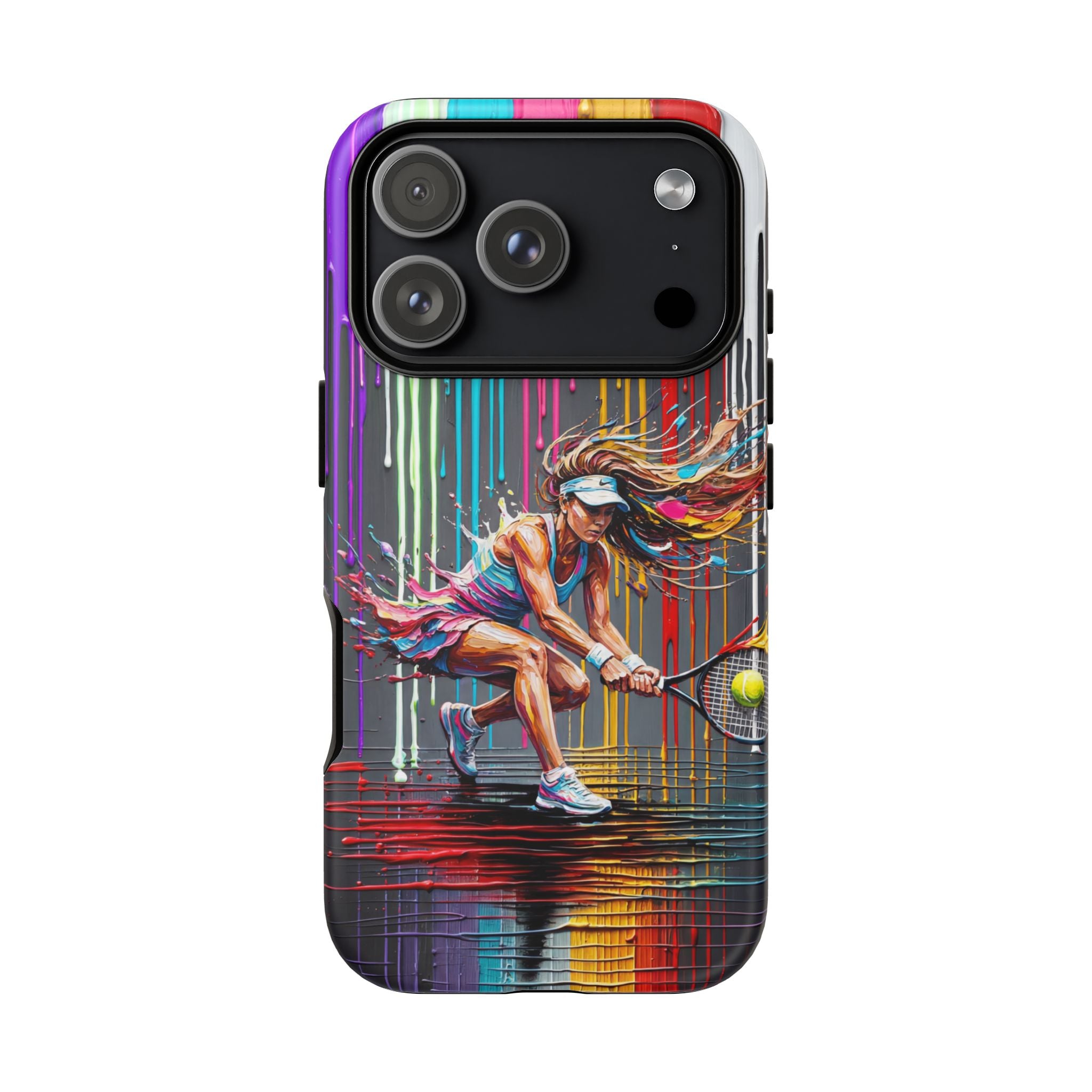 Colour Splash Tennis iPhone Case | Vibrant Female Player Art