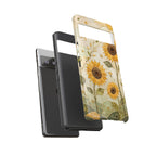 Sunflower Google Pixel Phone Case | Stained Glass Floral Phone Case